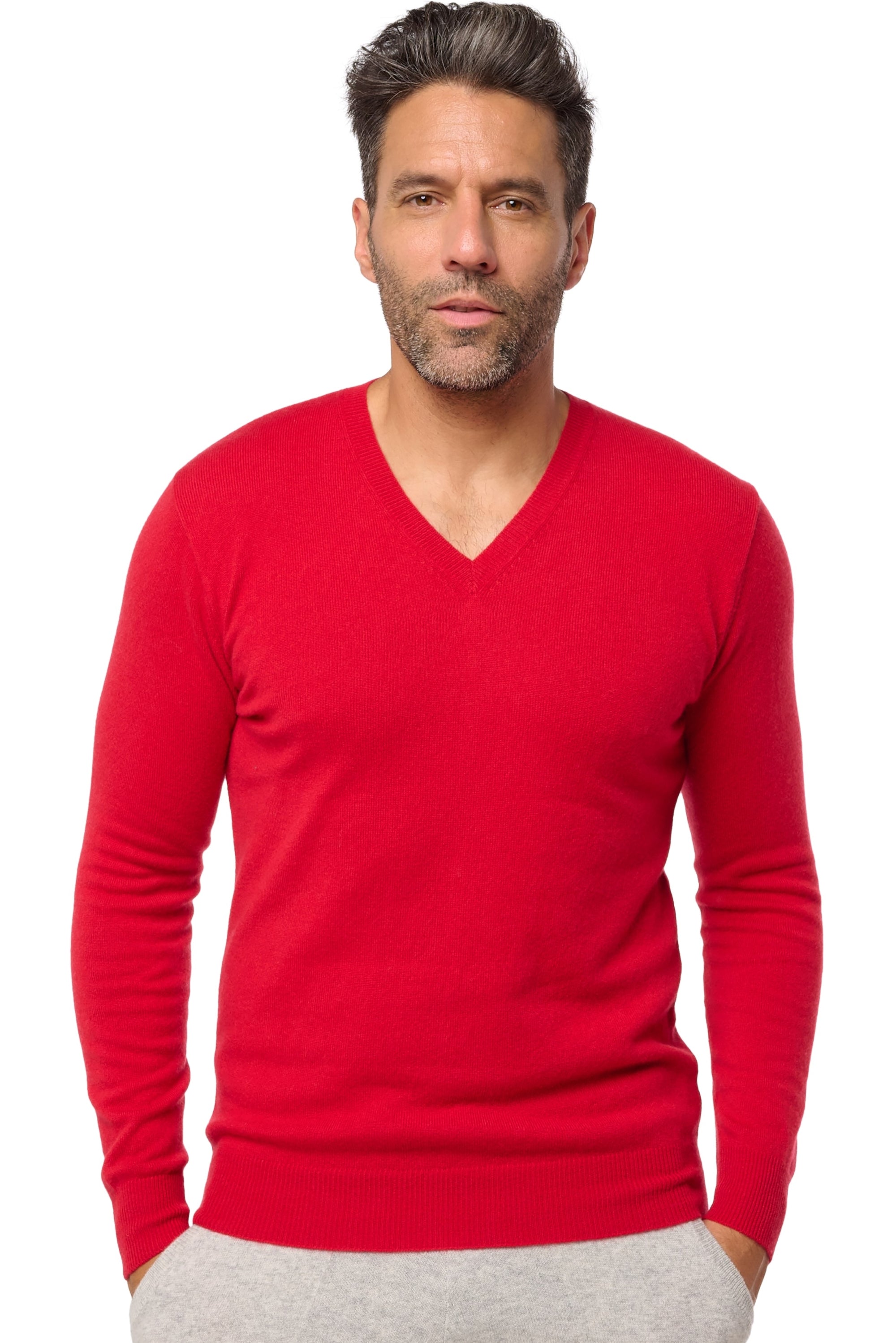 Tor men's cashmere jumper - deep red - Mahogany