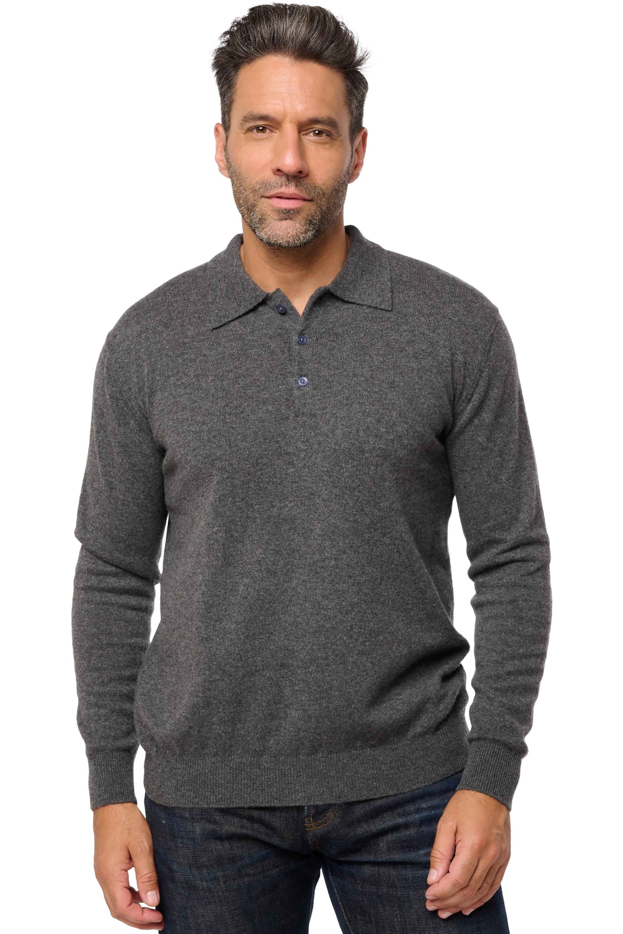 Tarn men's cashmere jumper - dark grey - Mahogany