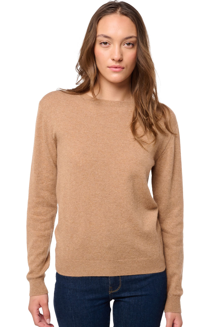 Thalia women's cashmere jumper - african camel - Mahogany