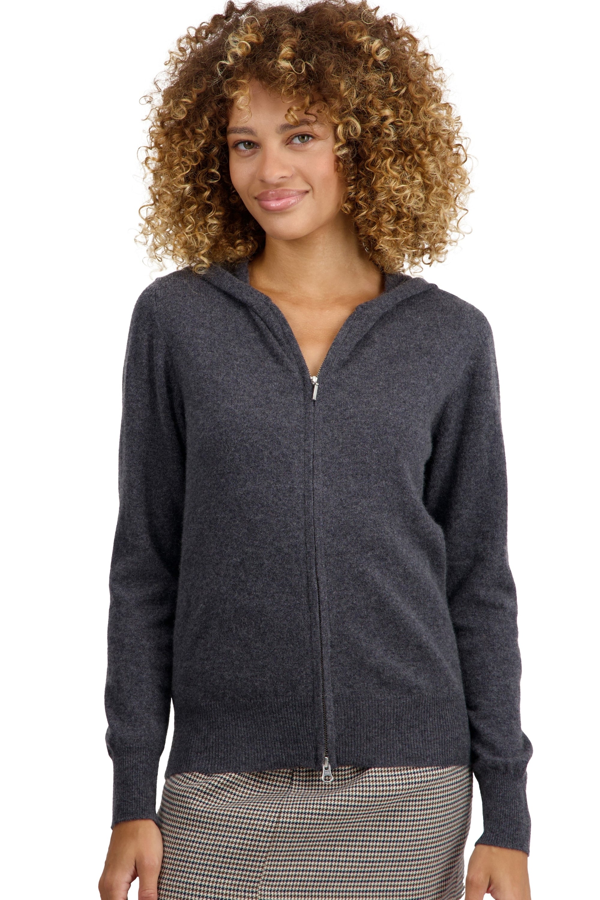 Women's cashmere Tina - dark grey - Mahogany