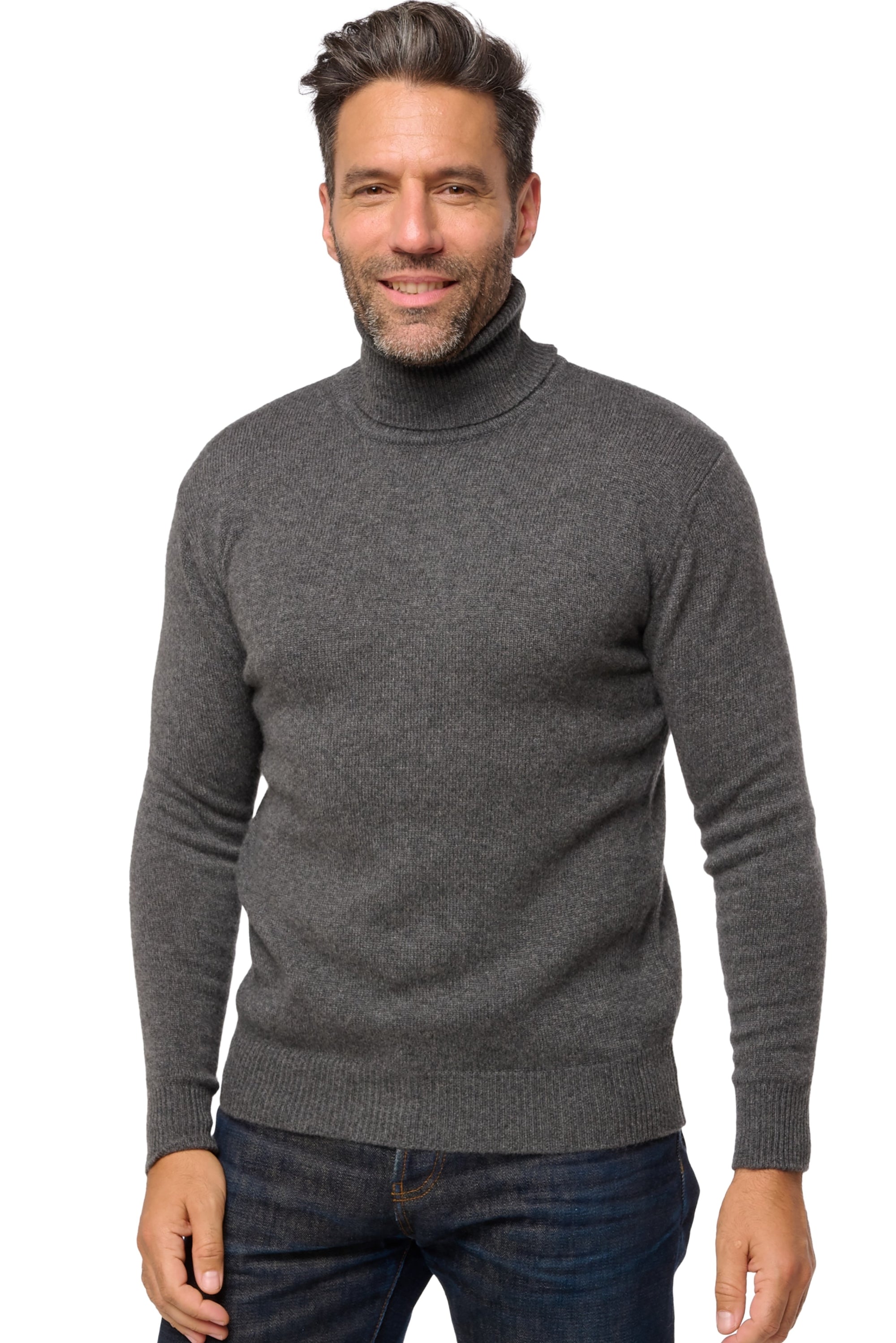 Torino cashmere men's jumper - dark grey - Mahogany