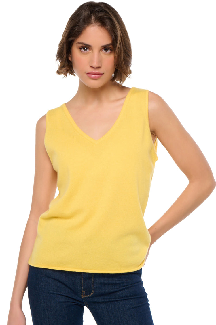Cashmere jumper, 100% Cashmere, women, V-neck, straight cut, sleeveless, fine, , Mahogany