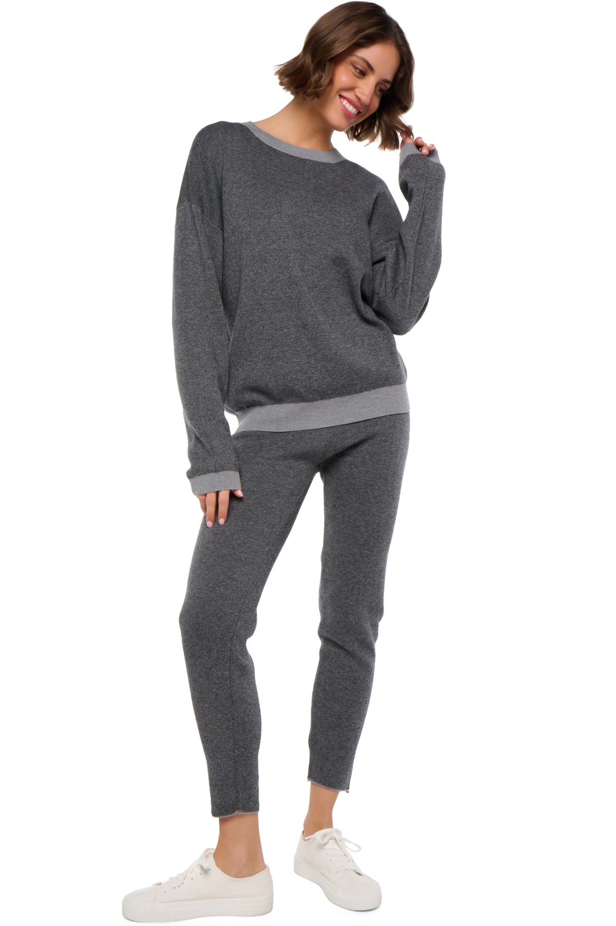 Stormie en cachemire et coton femme - Vue 5 - black / gris chiné - Mahogany