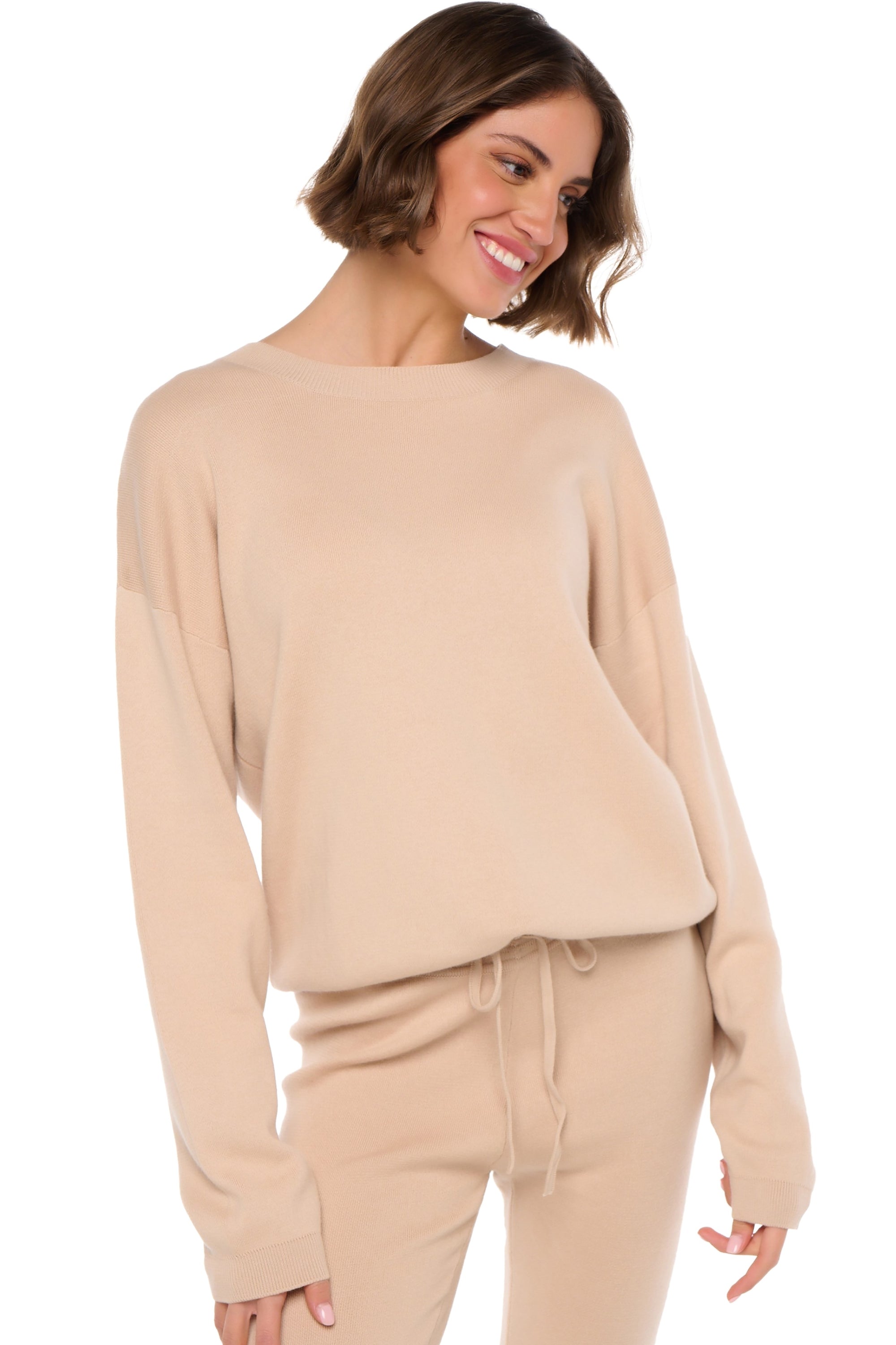 Stormie in cashmere and cotton for women - powder / powder - Mahogany