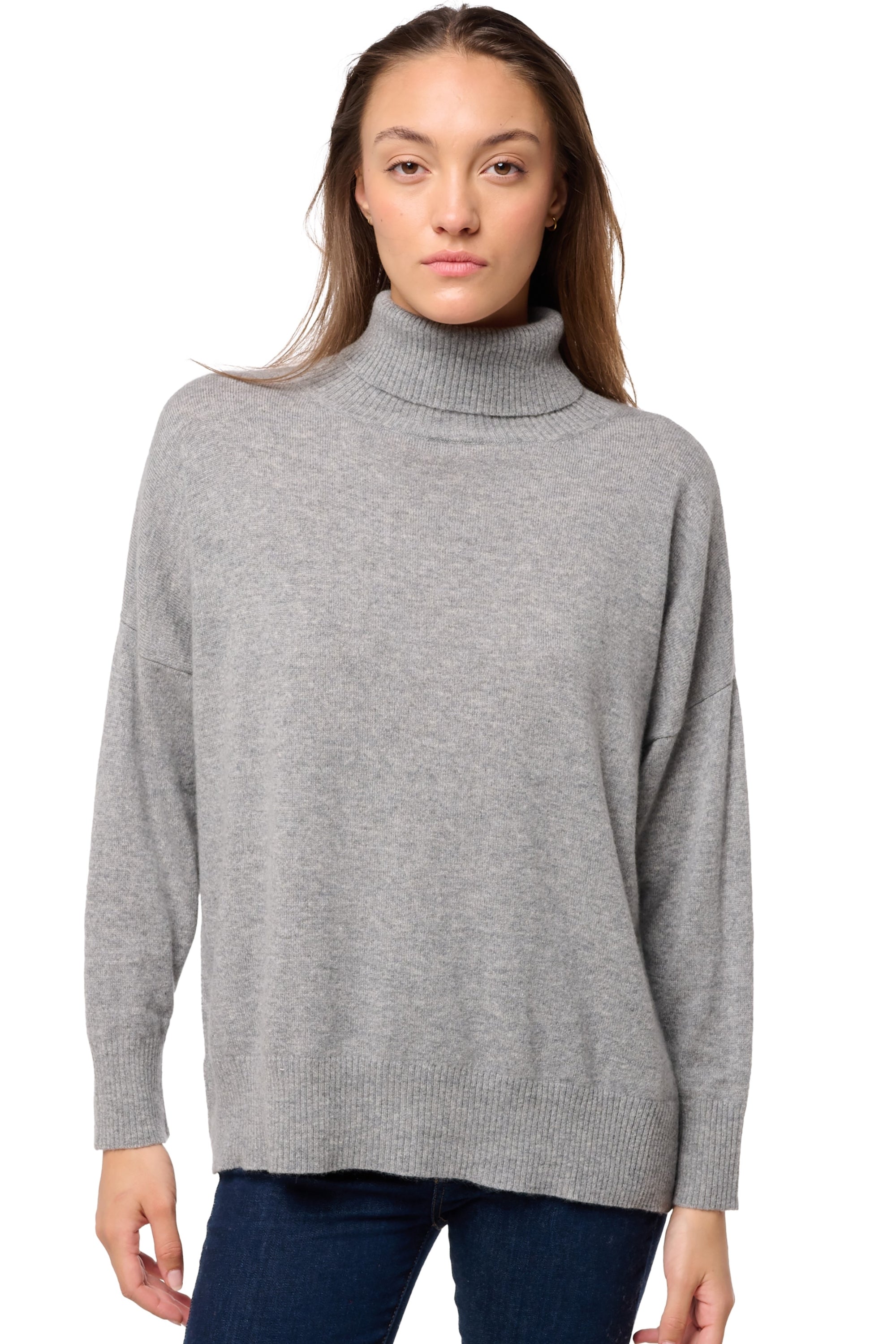 Dakota in cashmere for women - grey marl - Mahogany