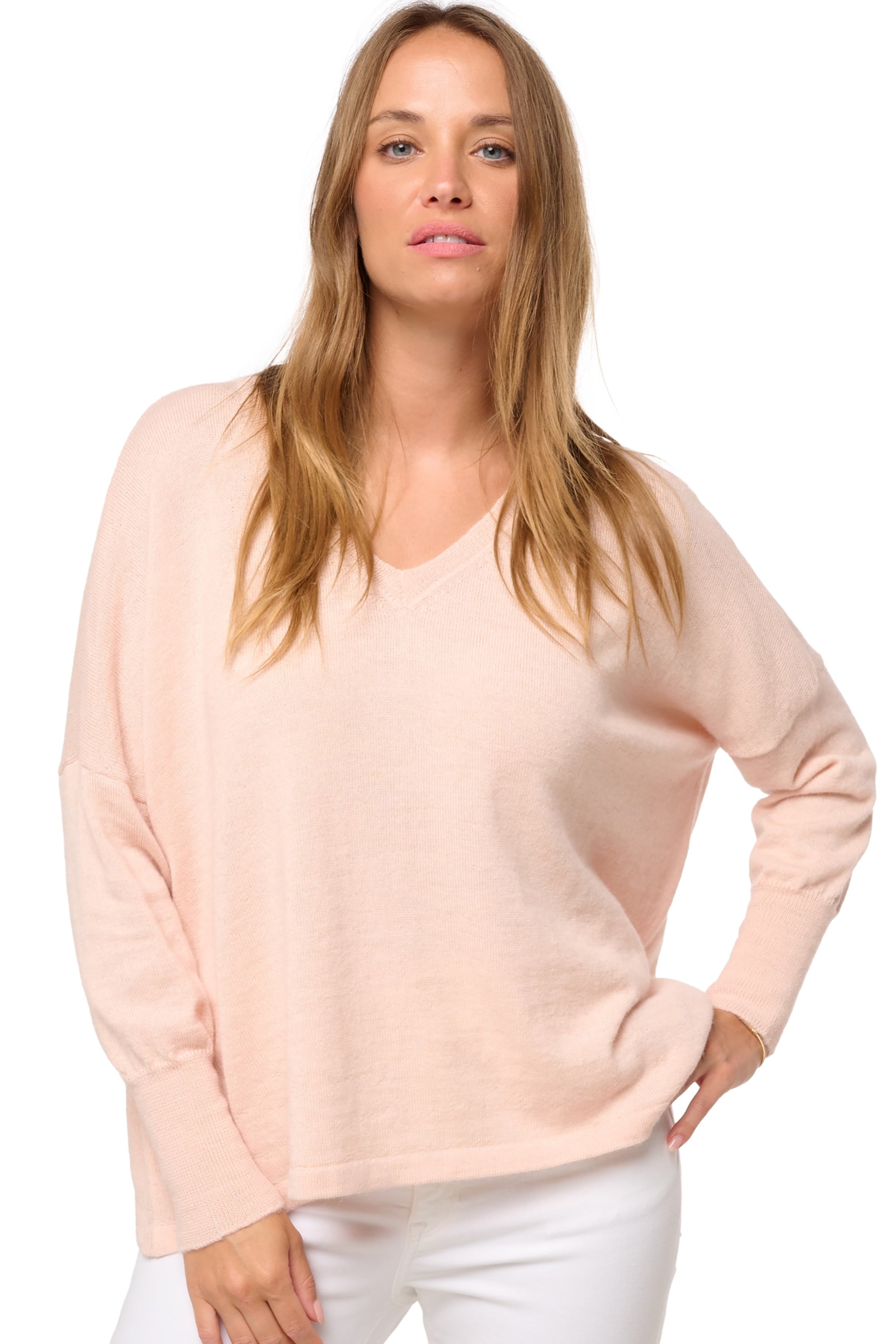 Damara women's baby alpaca - petal pink - Mahogany