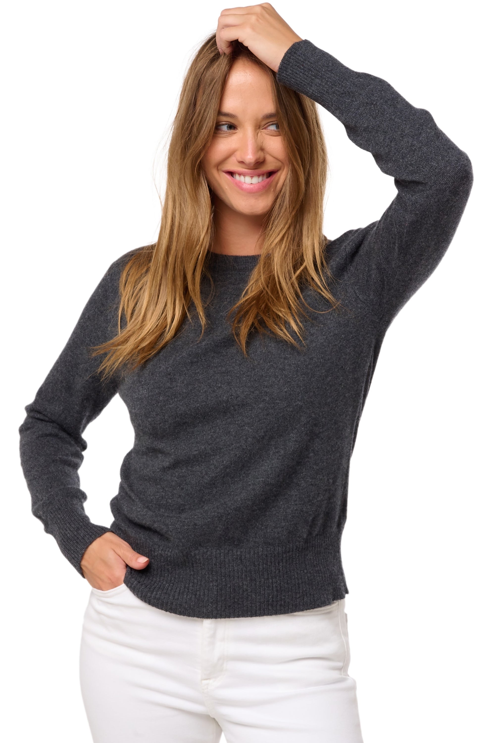 Daria women's cashmere - View 1 - anthracite marl - Mahogany