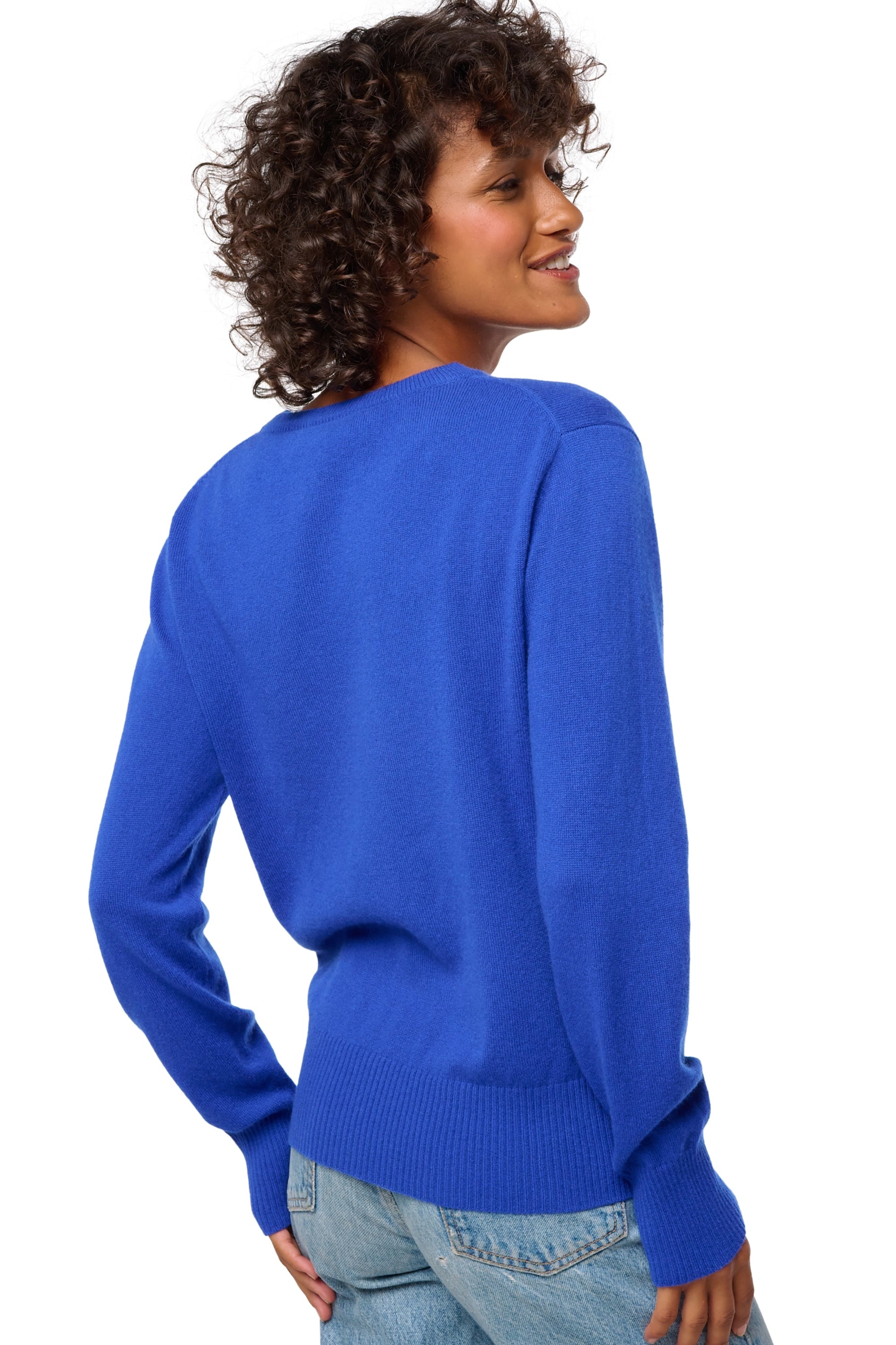 Daria in cashmere for women - View 3 - regata blue - Mahogany