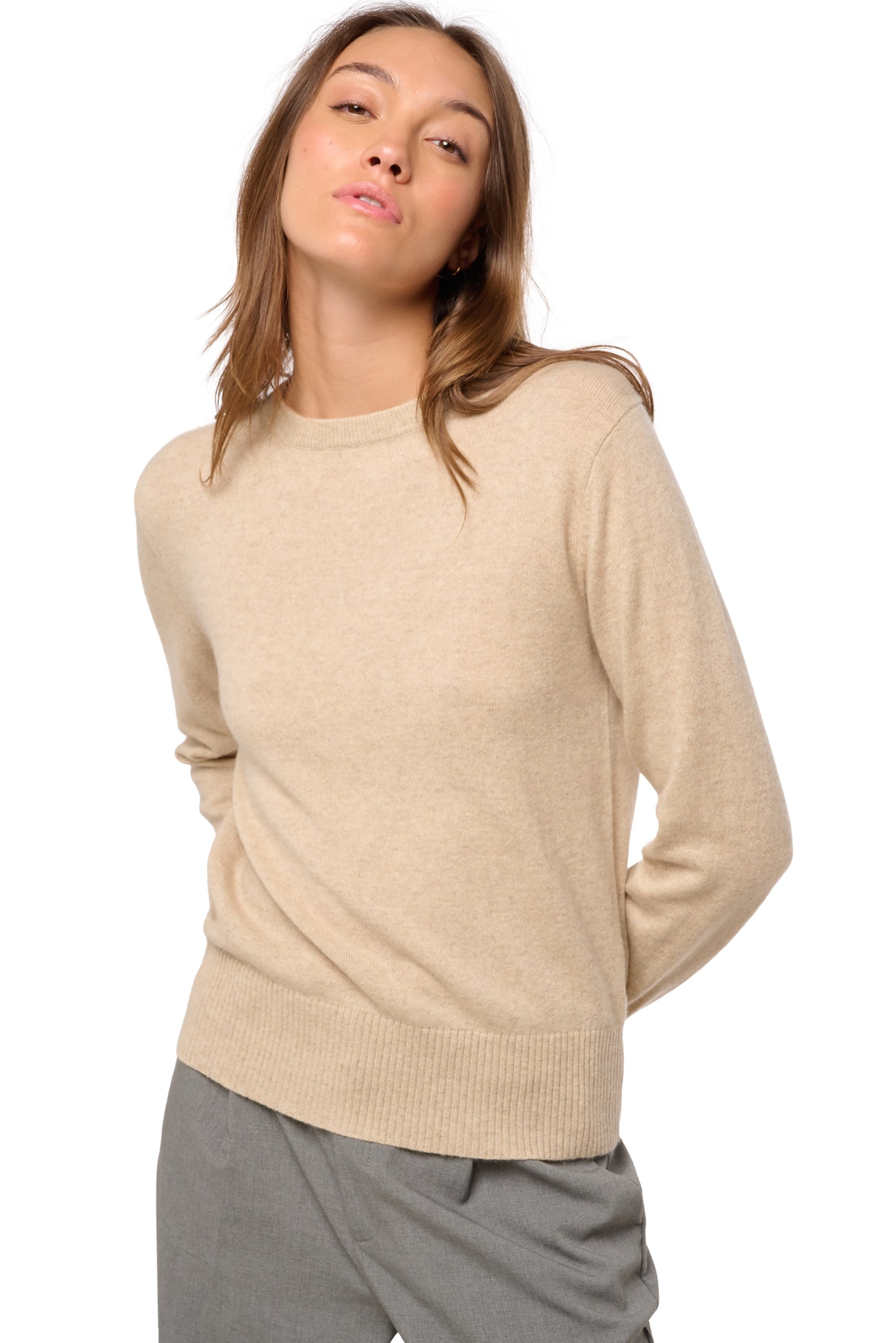 Daria in cashmere for women - View 1 - natural winter dawn - Mahogany