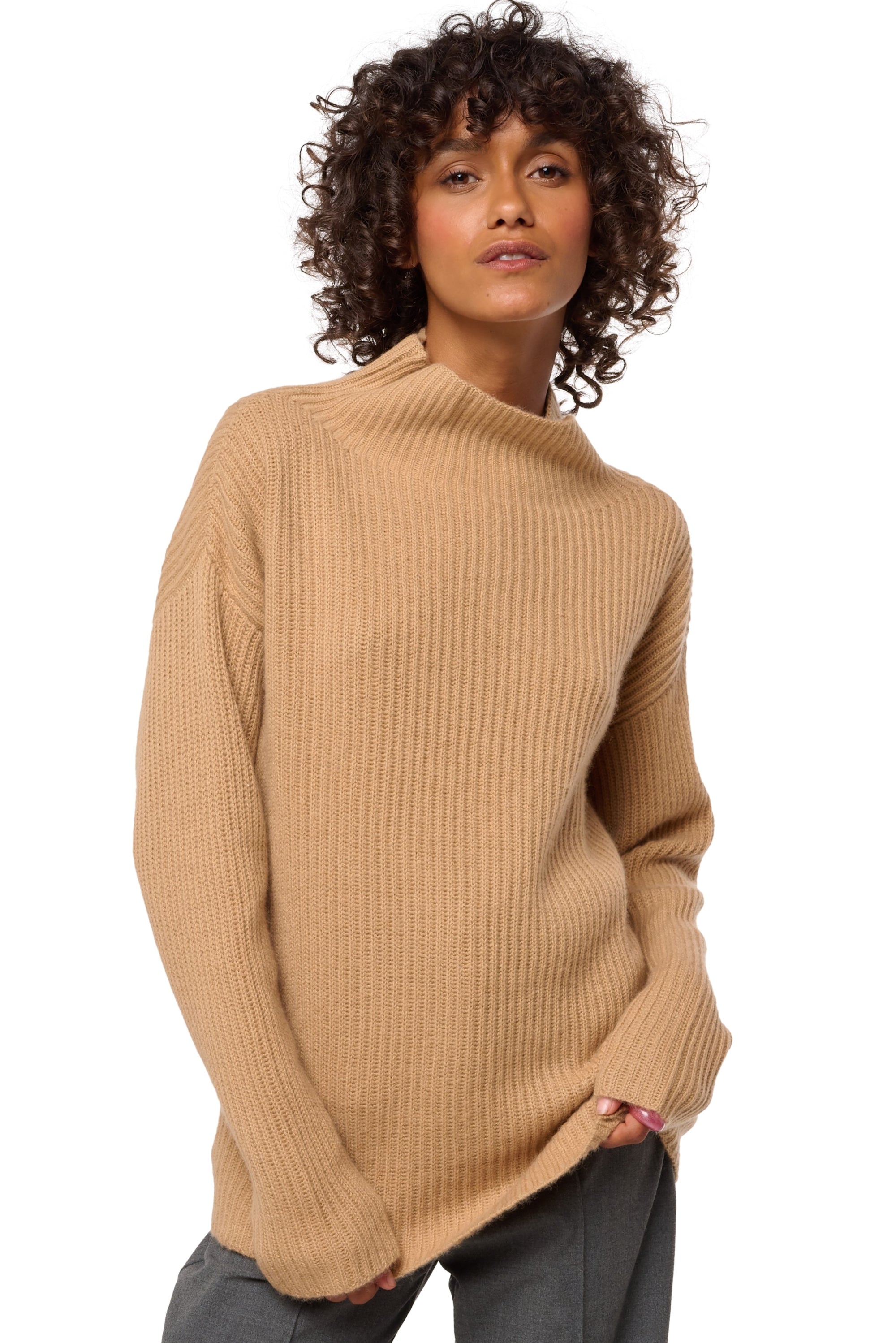 Denver in cashmere for women - camel - Mahogany