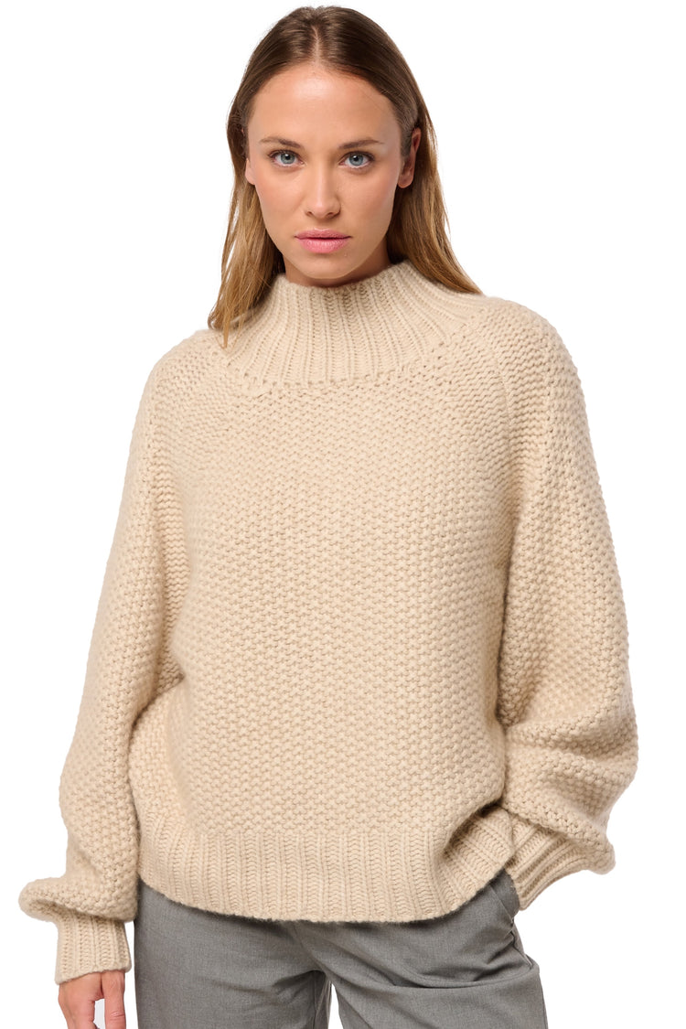 Deutz women's cashmere jumper - natural winter dawn - Mahogany