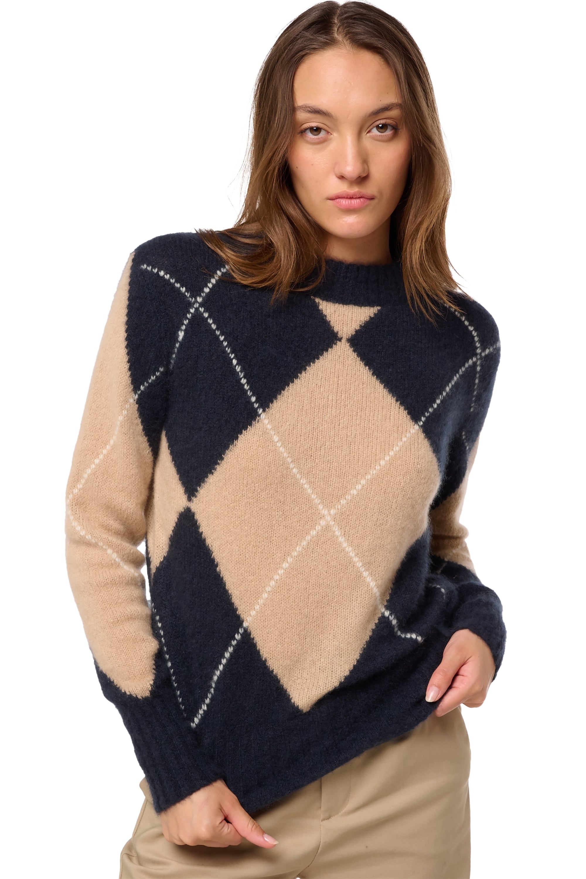 Cashmere jumper, 100% Nuage Cashmere, women's, roll neck, straight cut, long sleeves, standard / 2 and 4 ply, standard knit, Mahogany