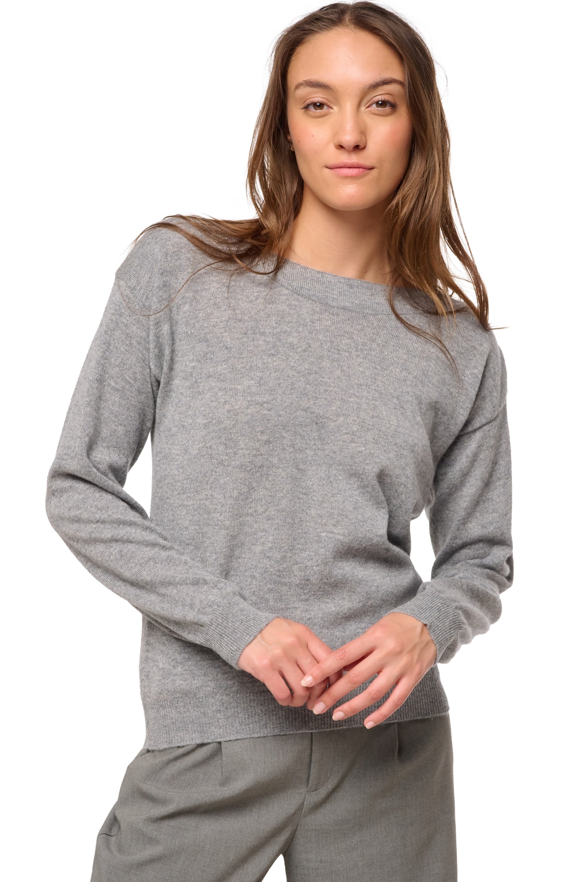 Durance women's cashmere jumper - marl grey - Mahogany