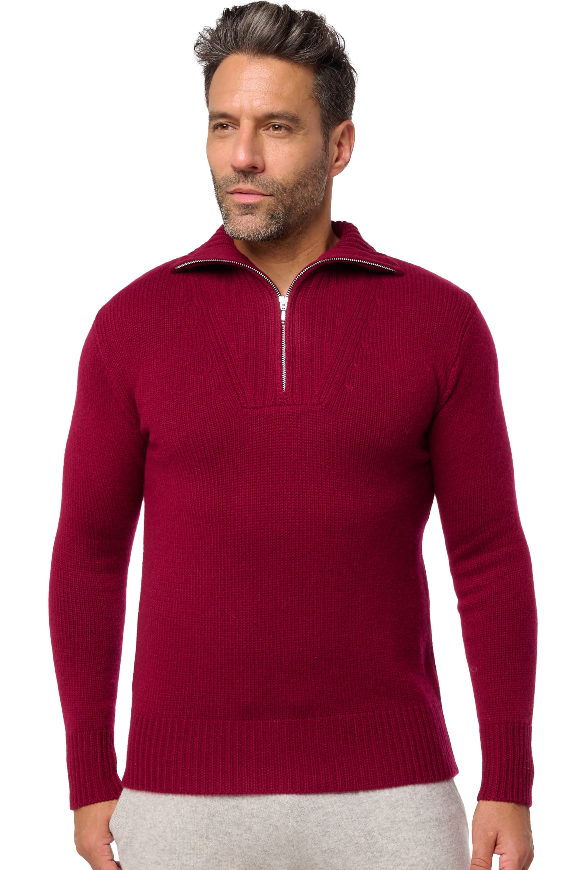 Darius in cashmere for men - bordeaux - Mahogany