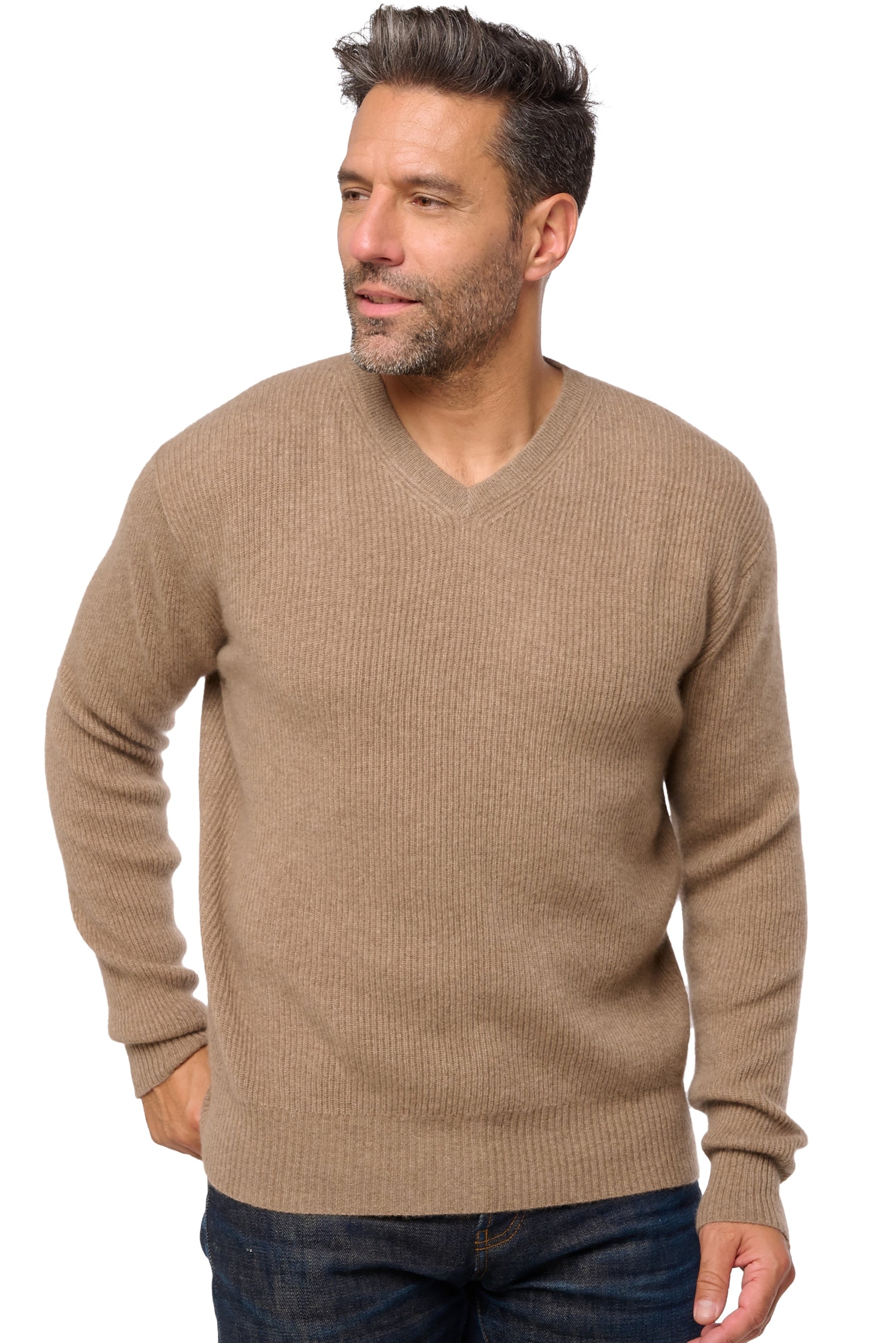 Davos in cashmere for men - natural terra - Mahogany