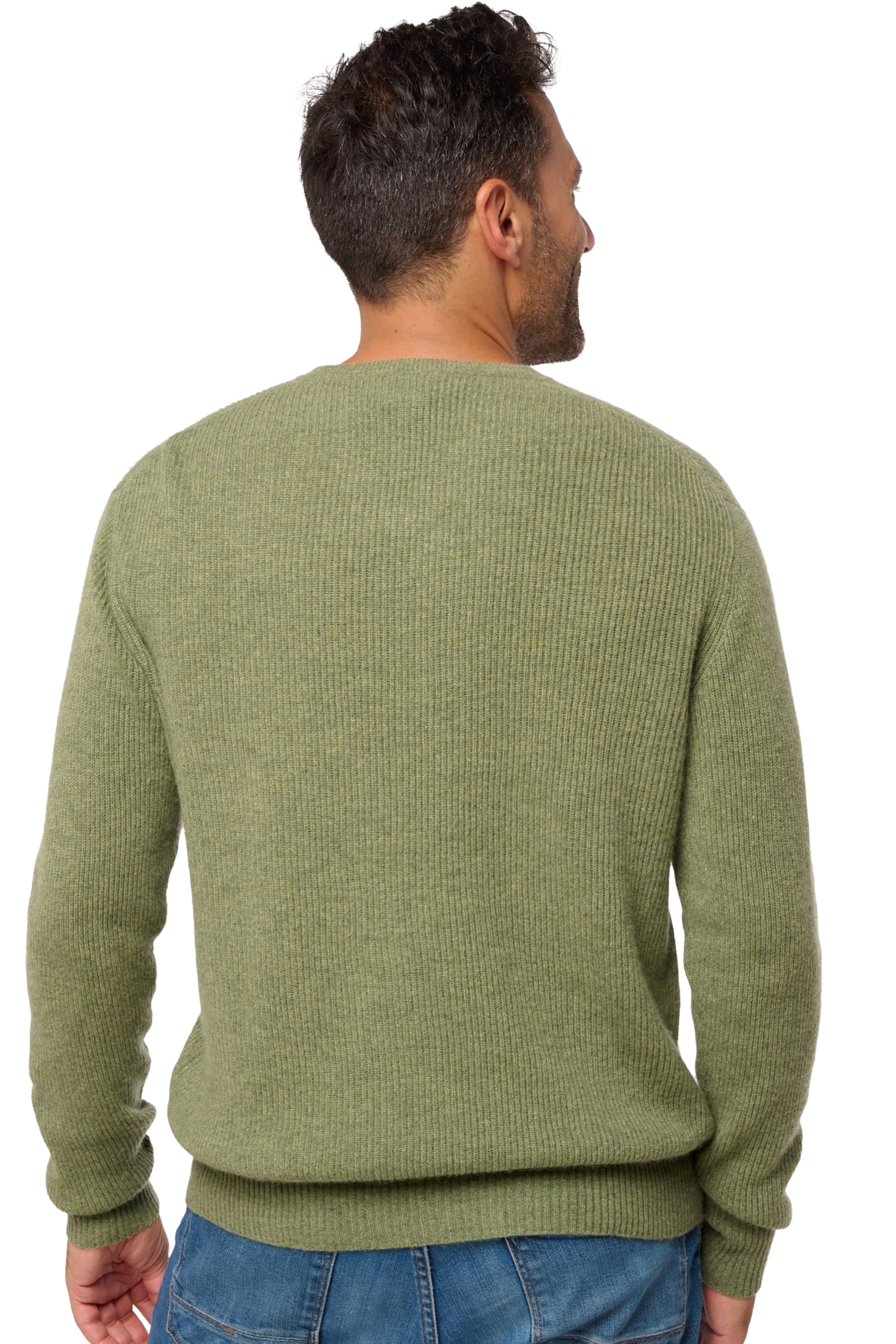Davos en cachemire homme - Vue 3 - vert chiné - Mahogany