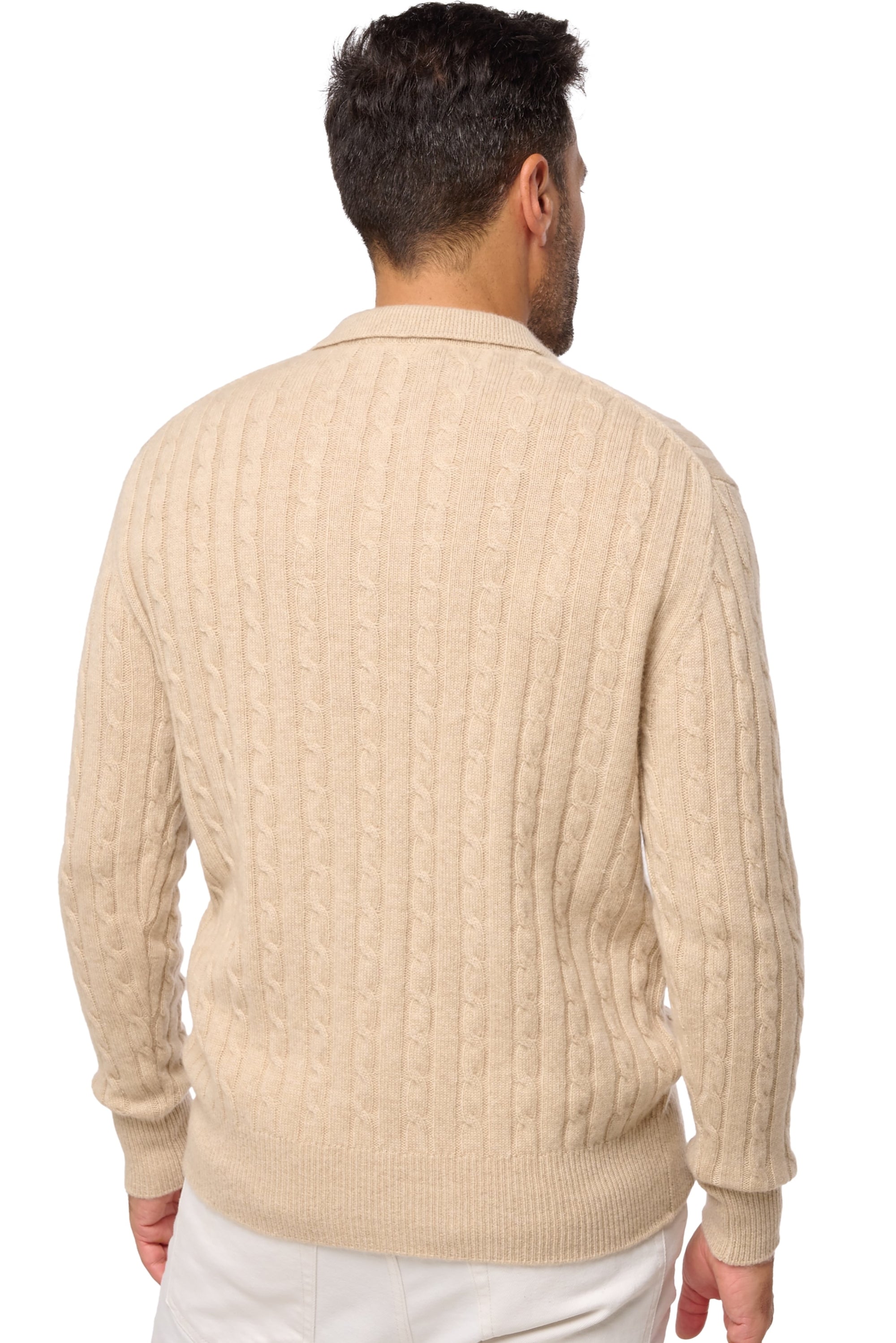 Doha en cachemire homme - Vue 4 - natural winter dawn - Mahogany