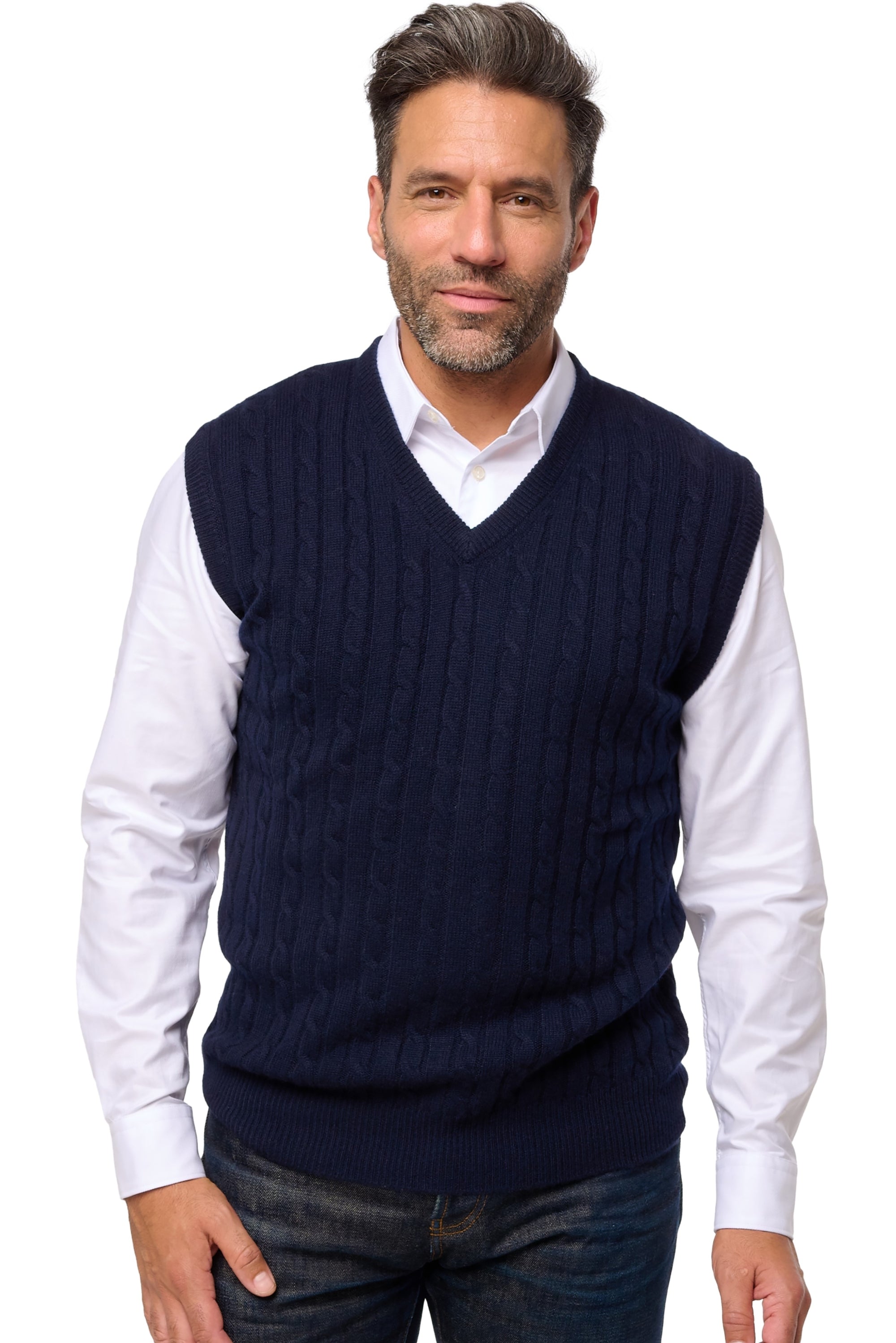 Dublin in cashmere for men - dark navy - Mahogany