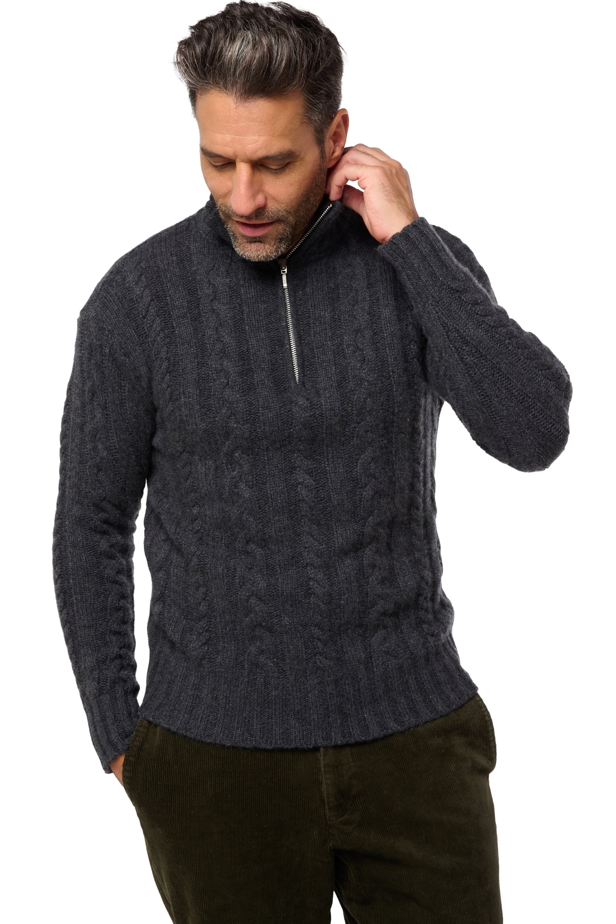 Düsseldorf en cachemire homme - Vue 1 - anthracite chiné - Mahogany