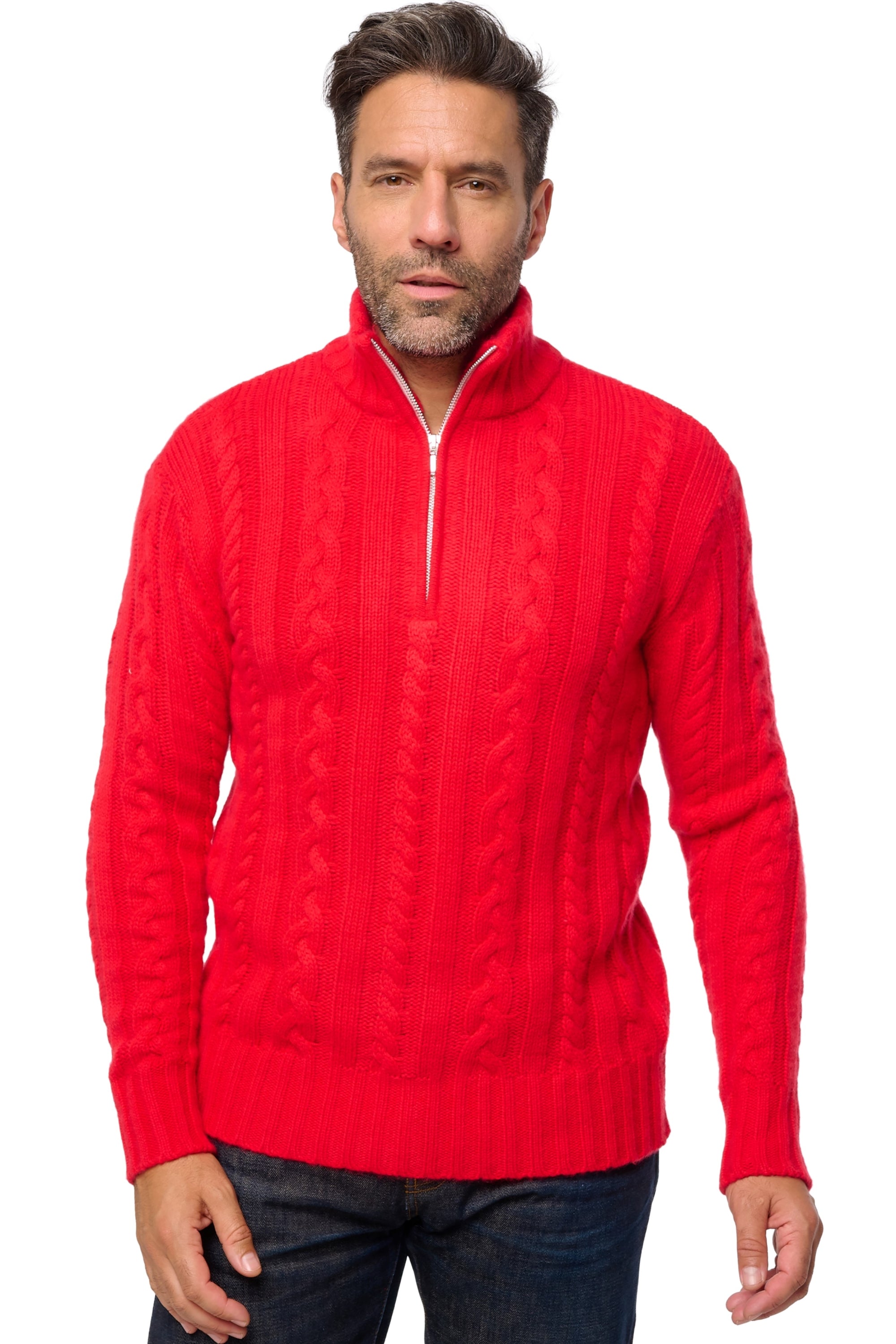 Düsseldorf men's cashmere jumper - red - Mahogany