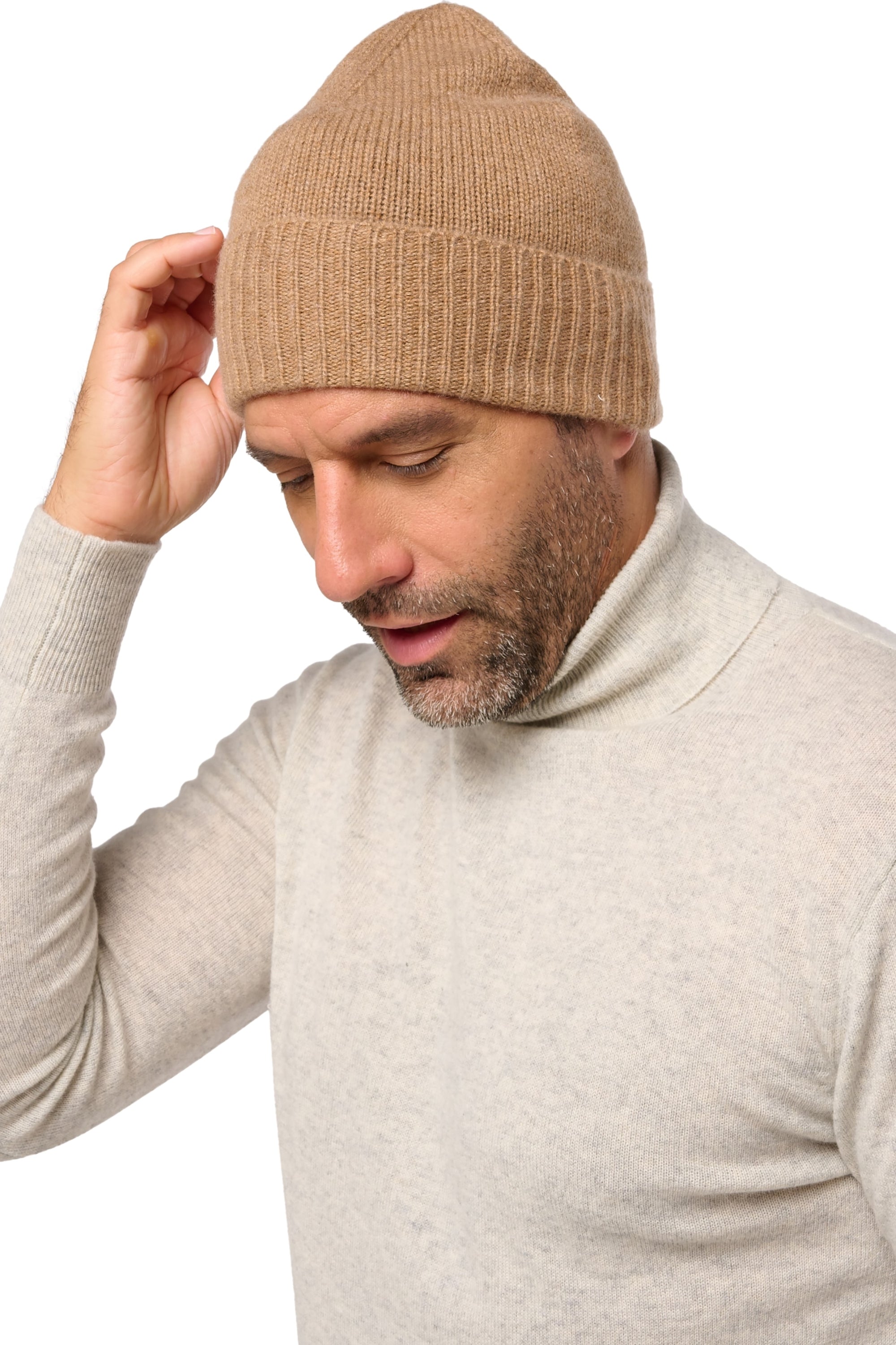 Dixie in cashmere unisex - camel marl - Mahogany