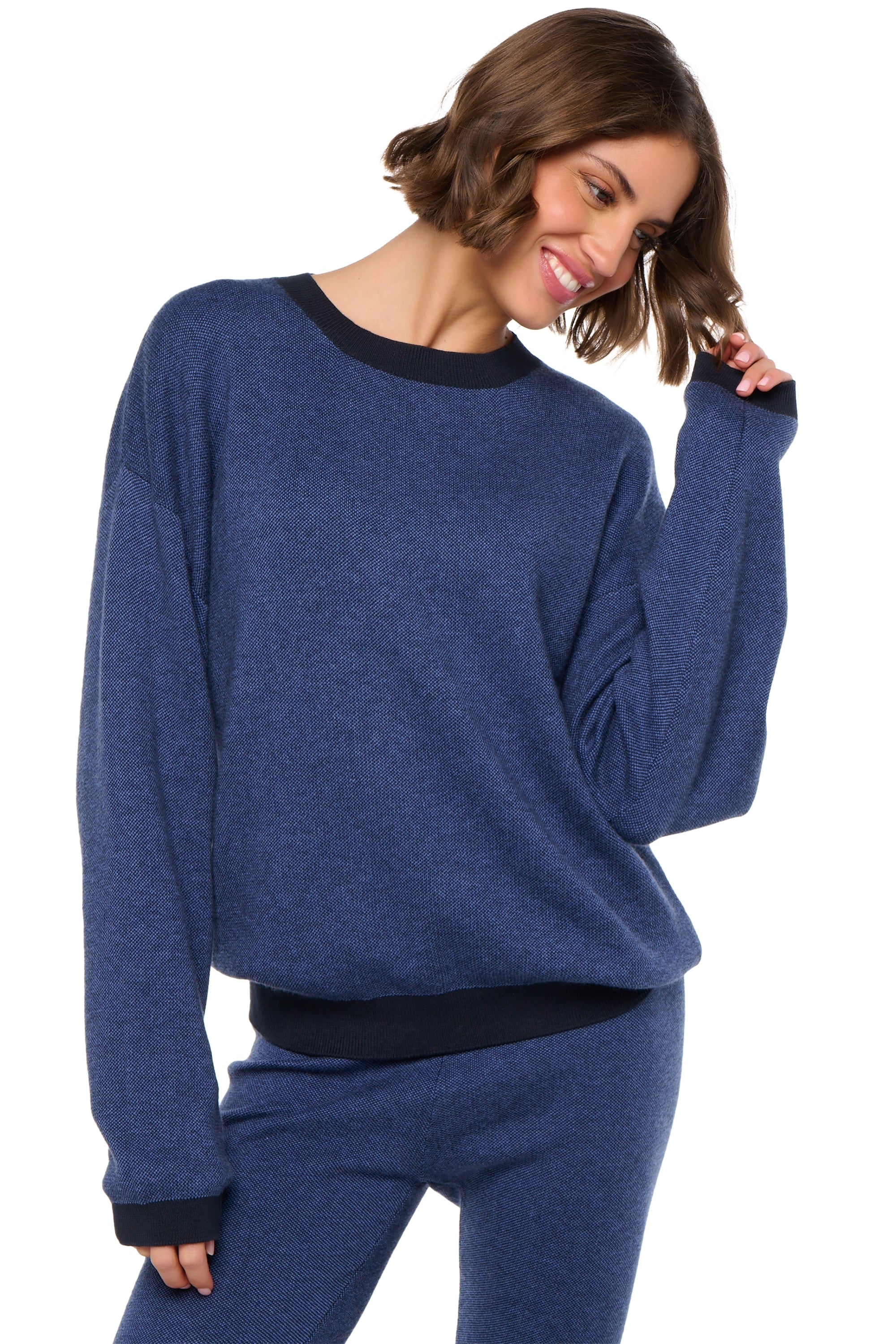 Stormie in cashmere and cotton for women - blue / navy - Mahogany