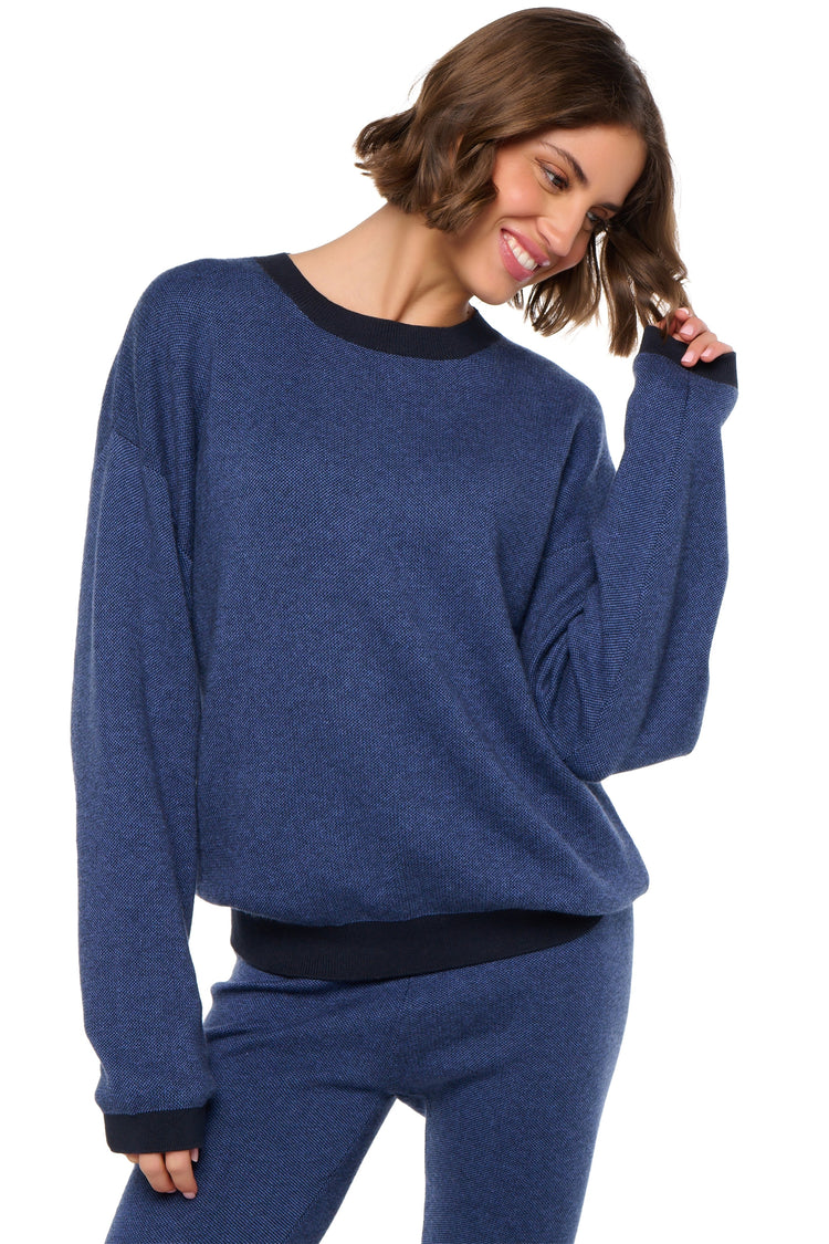 Stormie in cashmere and cotton for women - blue / navy - Mahogany