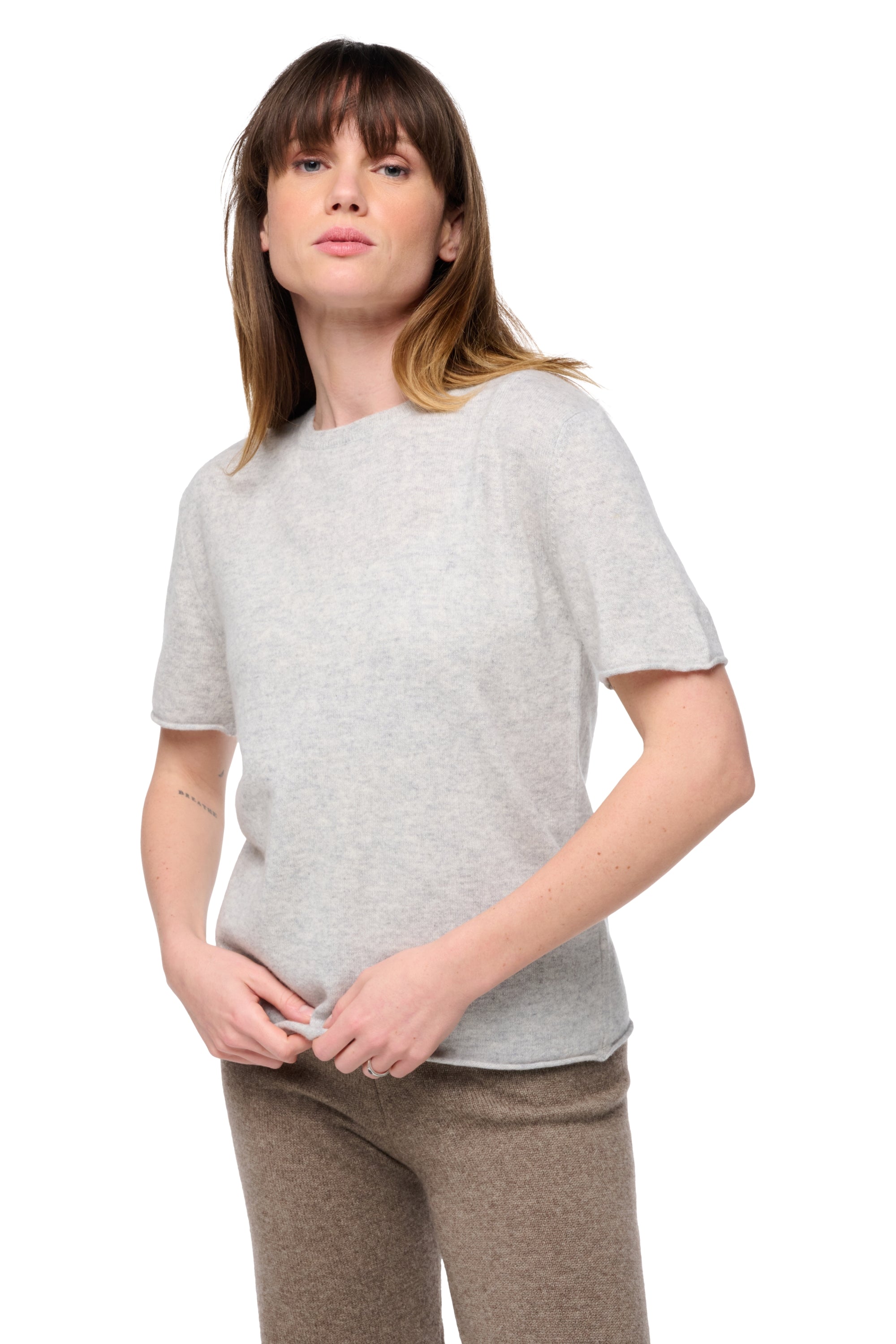 Seattle women's cashmere - heathered flannel - Mahogany