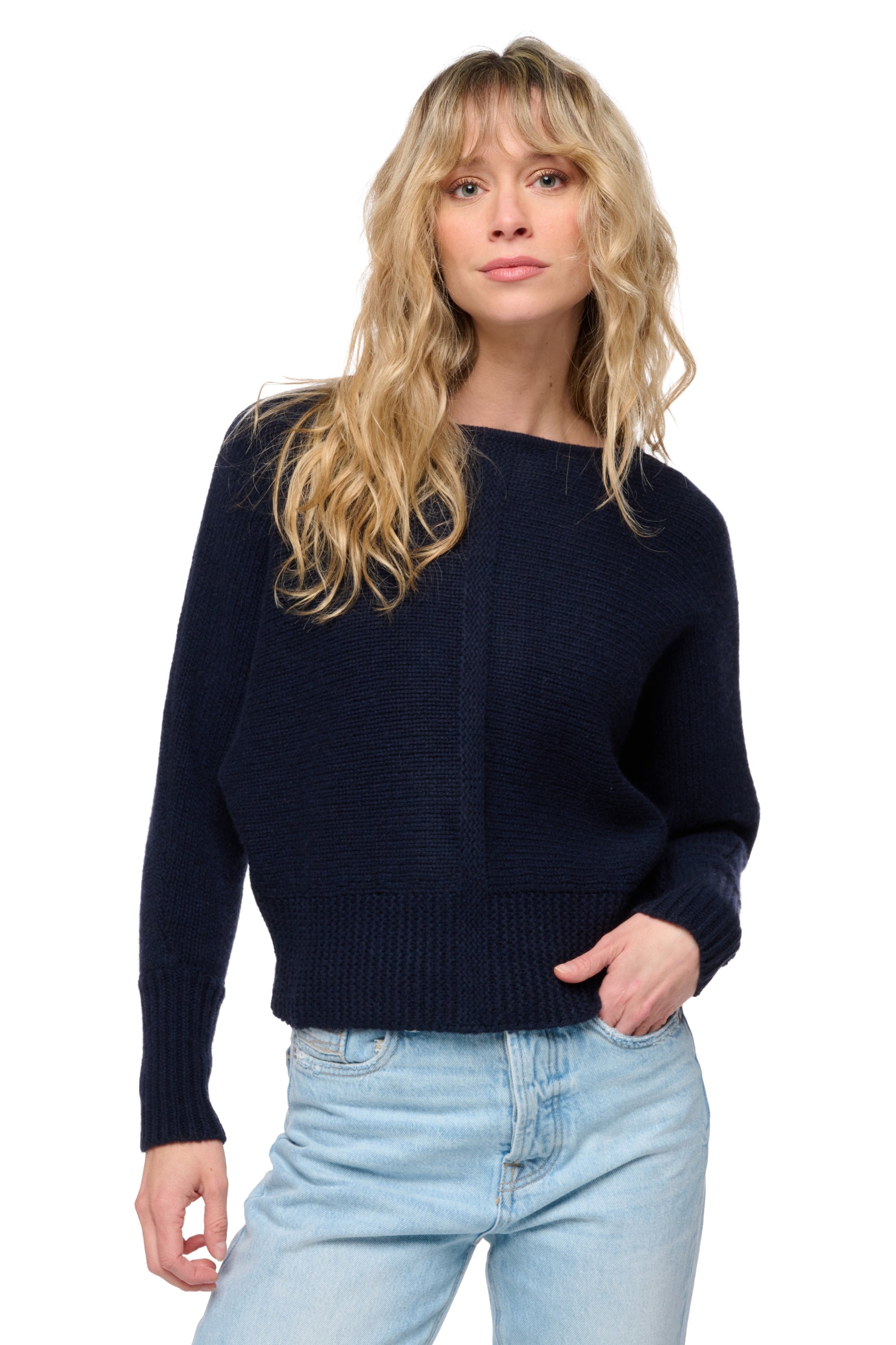 Yak jumper, 100% Yak, women, boat neck, oversize fit, long sleeves, chunky / 6 plies and more, , Mahogany