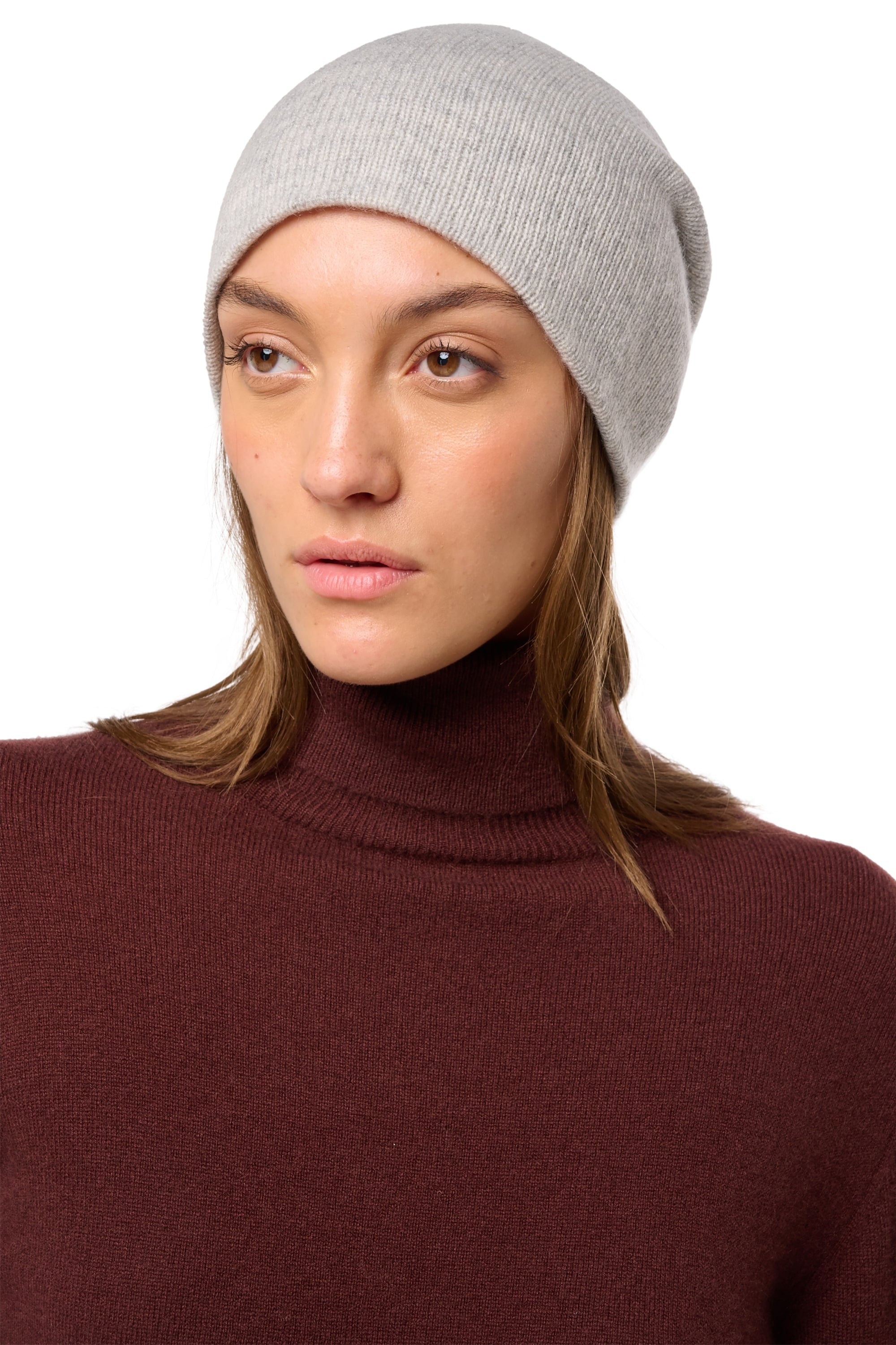 Cashmere beanie, 100% cashmere, women's, standard / 2 and 4 ply, standard knit, Mahogany