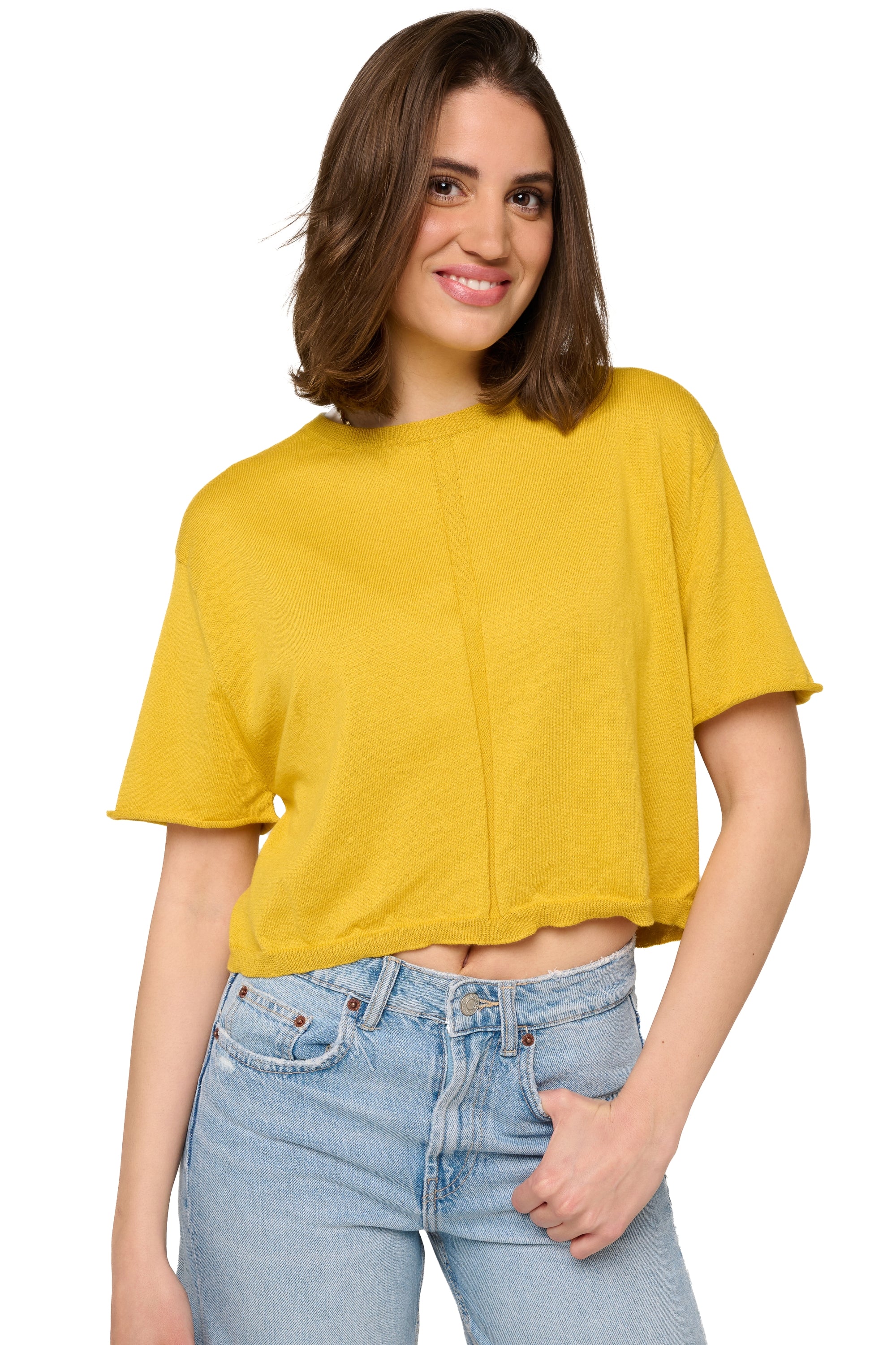 Rita in cashmere and cotton for women - korma - Mahogany