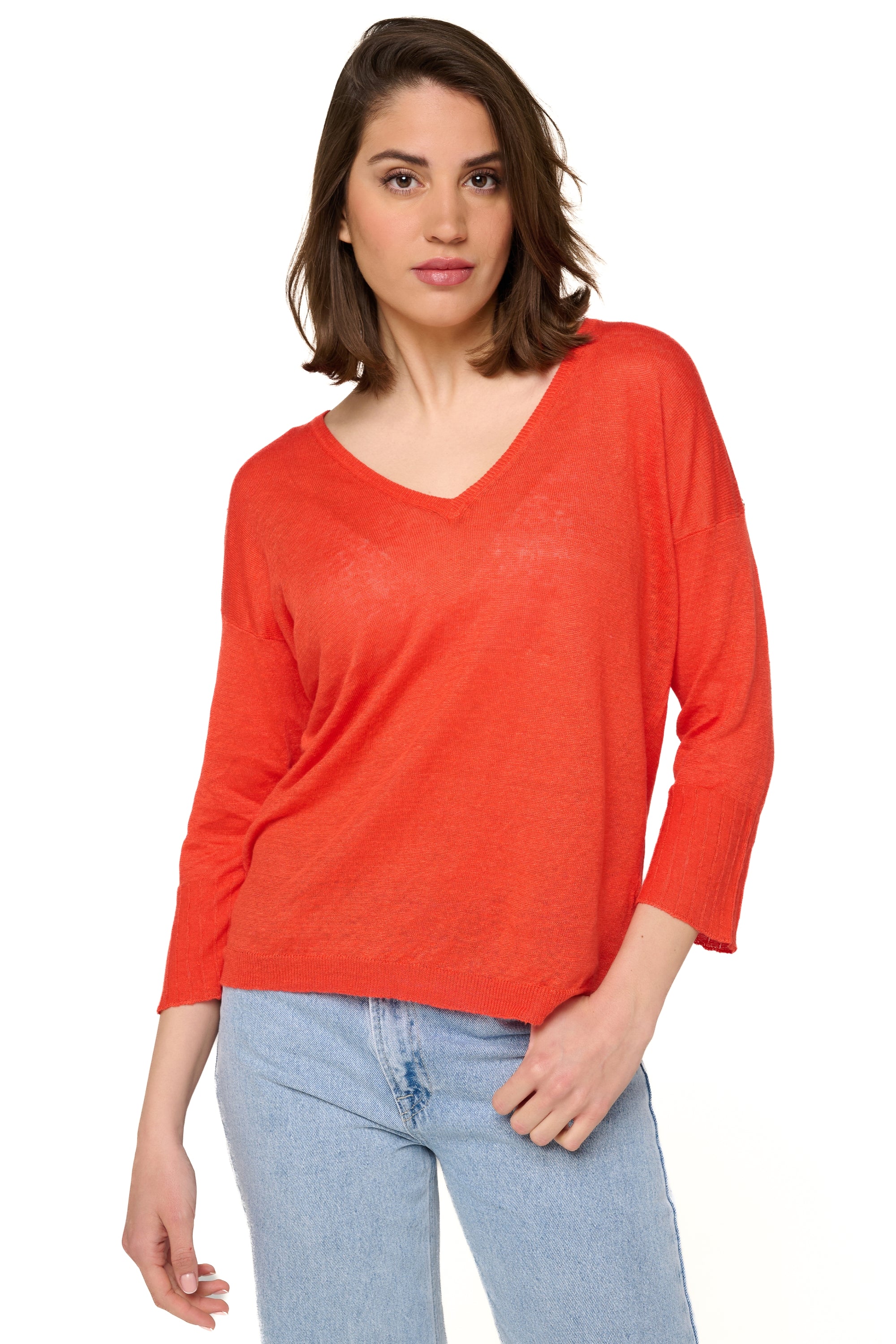 Rosanna in linen for women - salsa - Mahogany