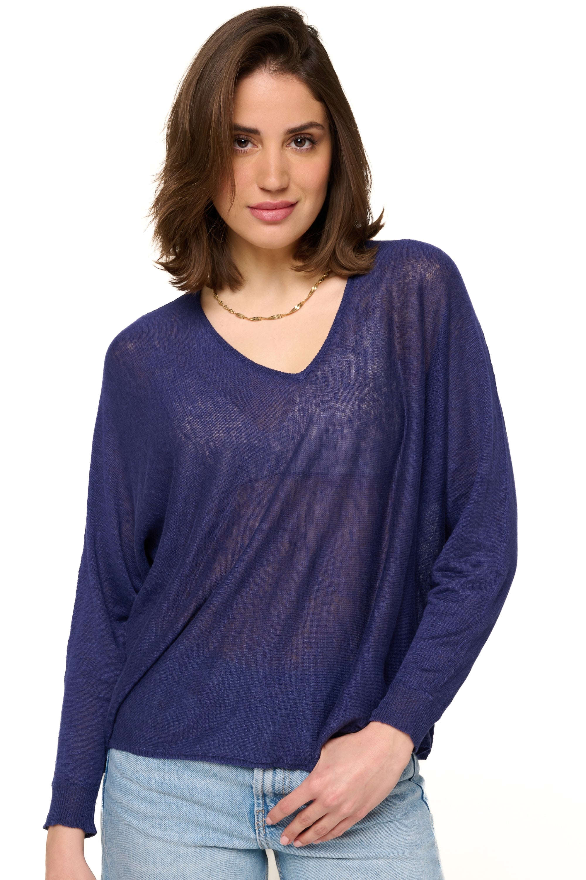Ruby linen women's top - eclipse - Mahogany