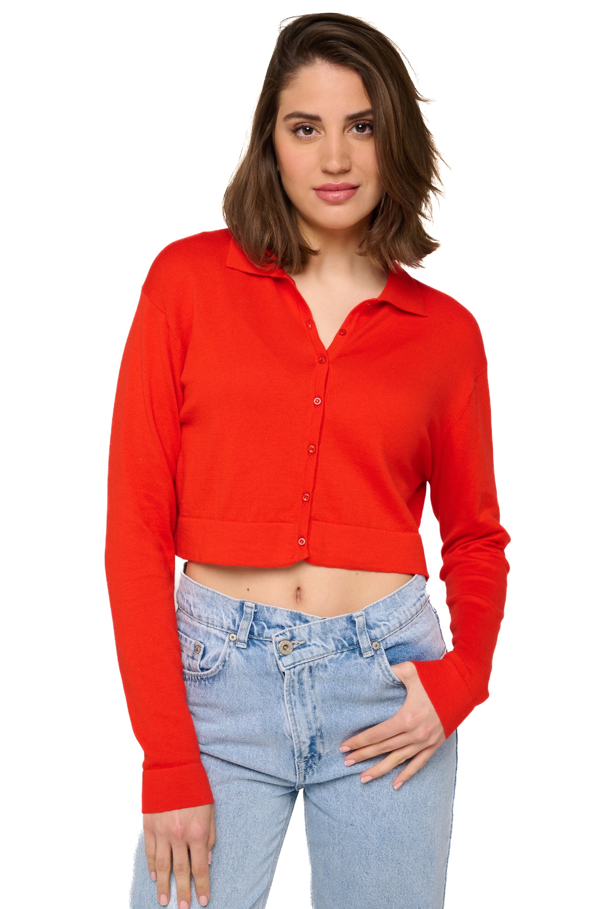 Rishi cashmere and cotton women's jumper - tomato - Mahogany