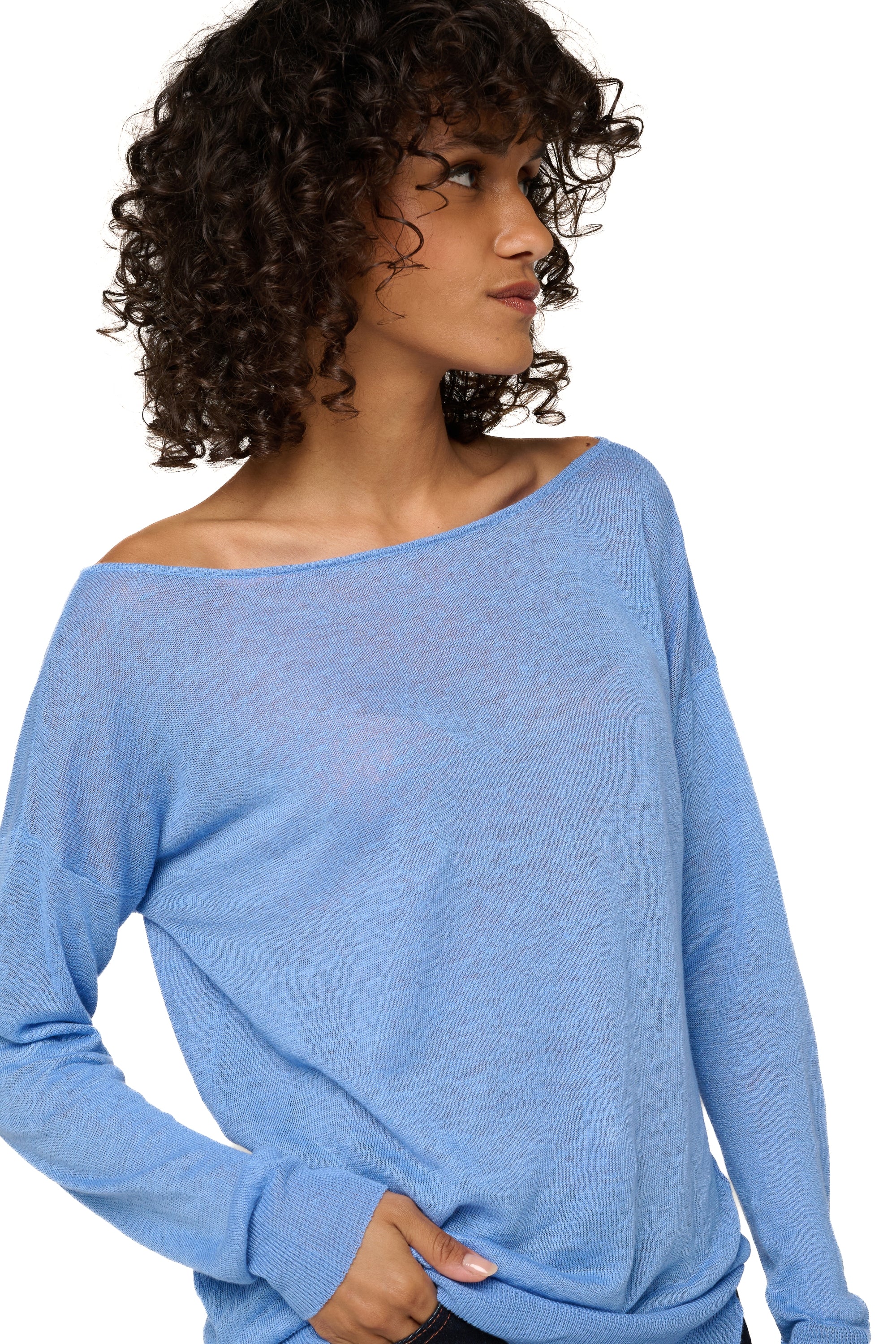 Romane women's linen top - clearwater - Mahogany
