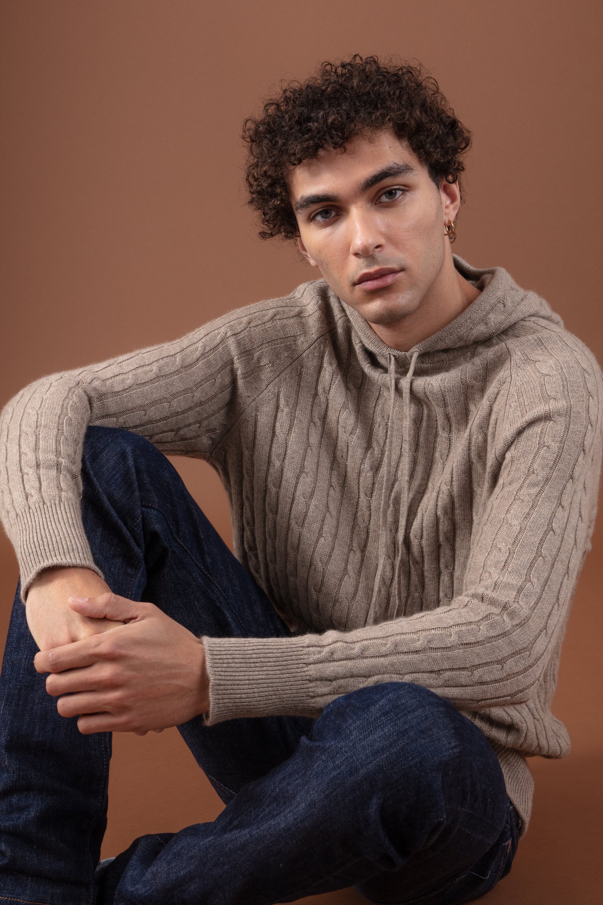 Detroit in cashmere for men - natural brown - Mahogany