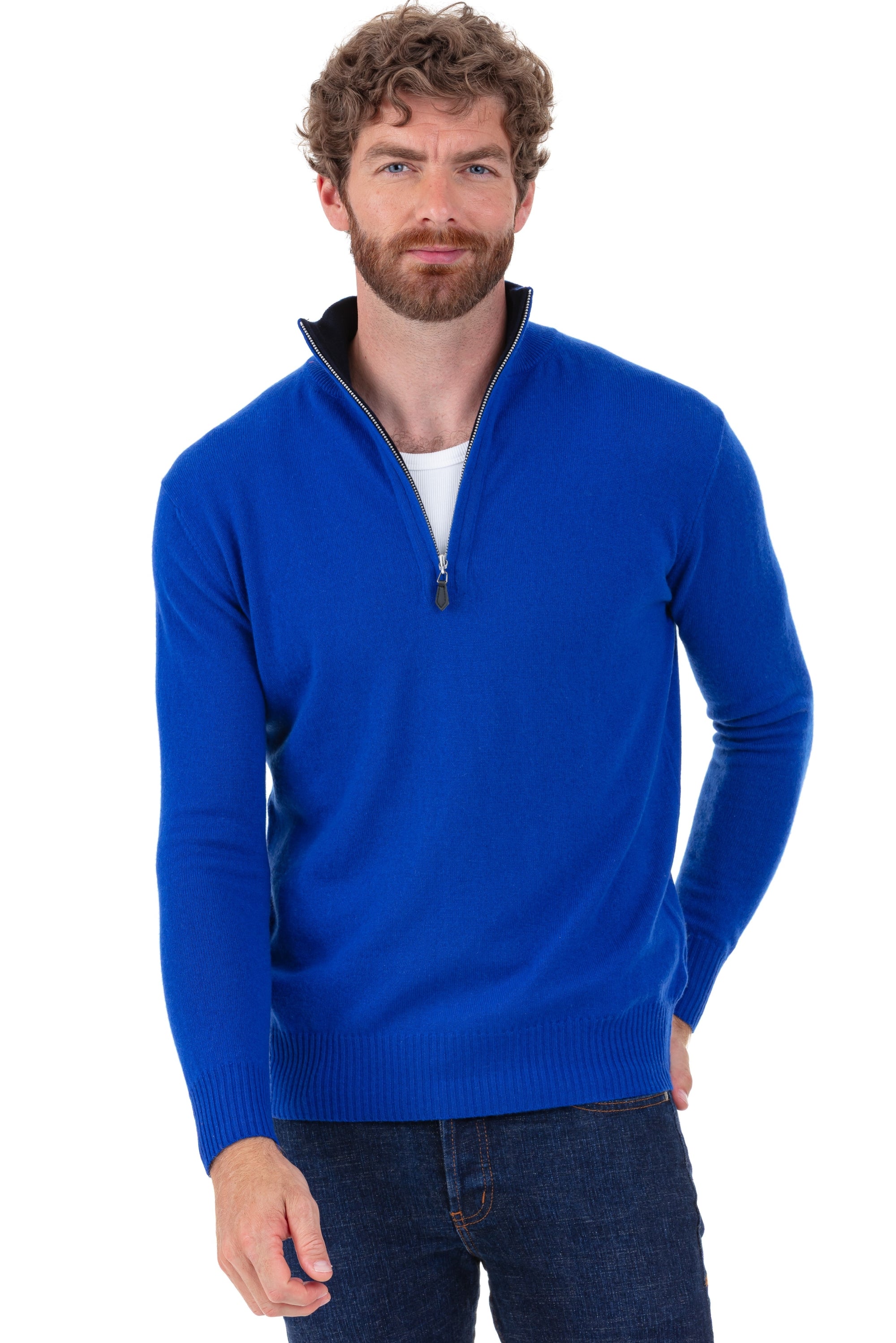 Henri men's cashmere - lapis blue / dark navy - Mahogany