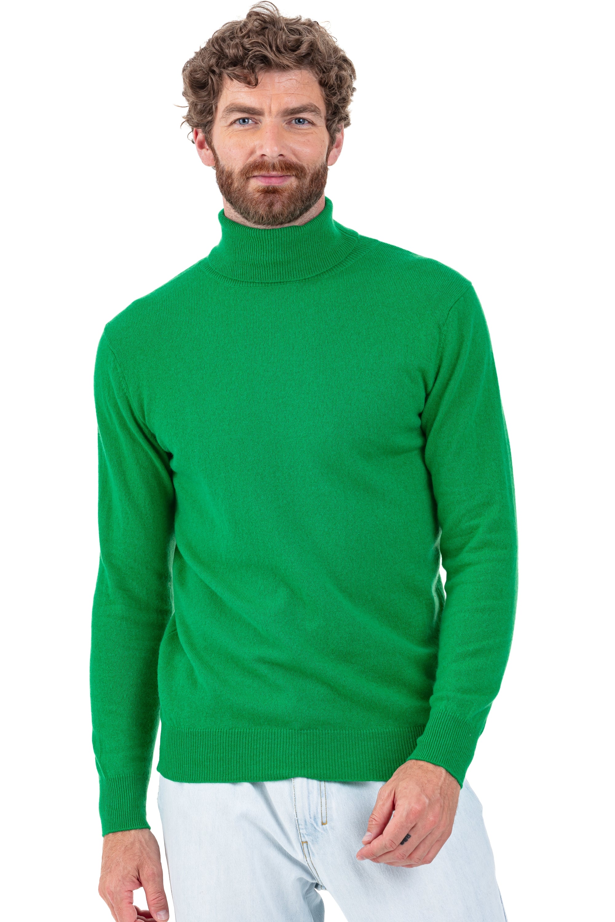 Tarry men's cashmere jumper - new green - Mahogany