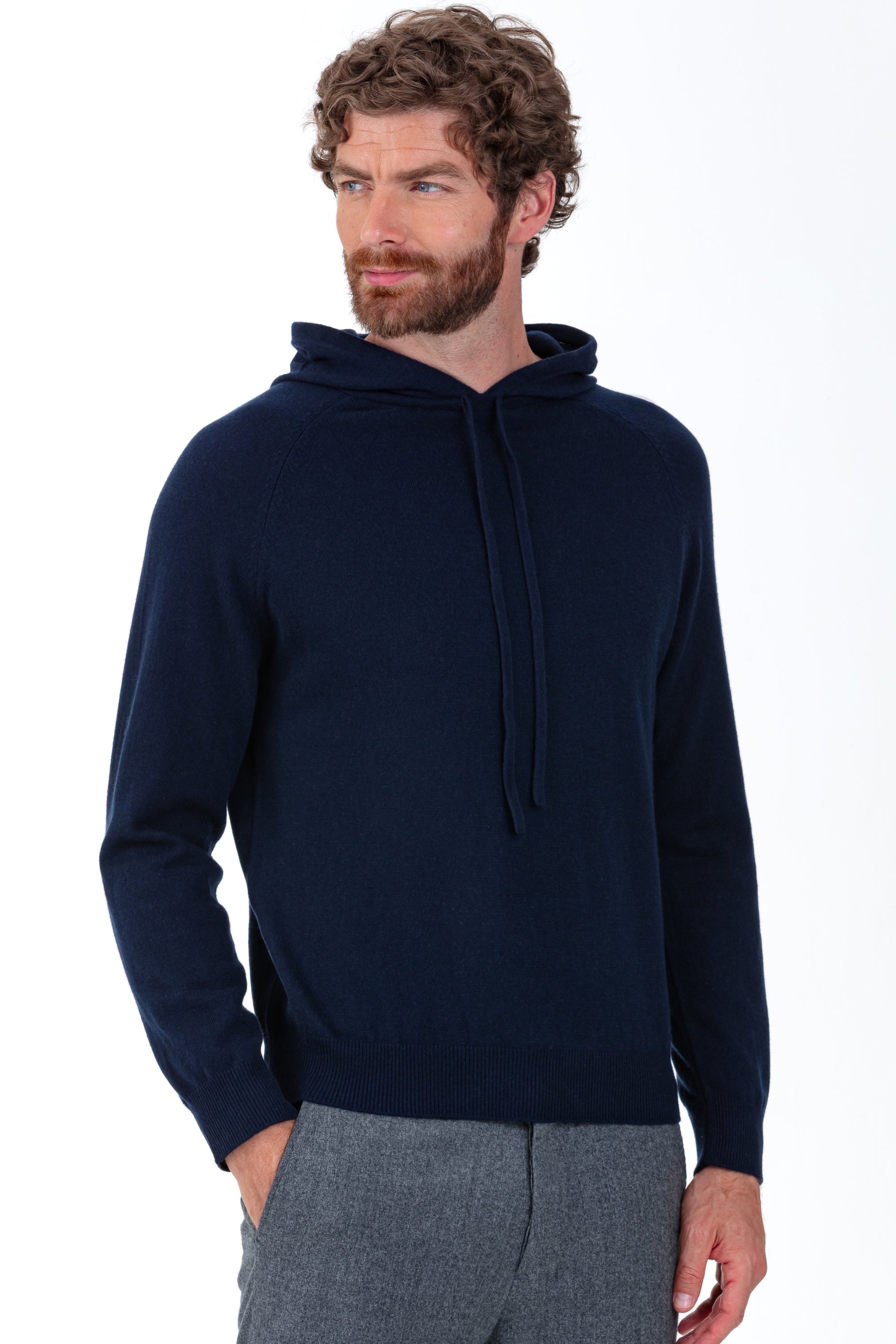 Palessio men's cashmere jumper - dark navy - Mahogany
