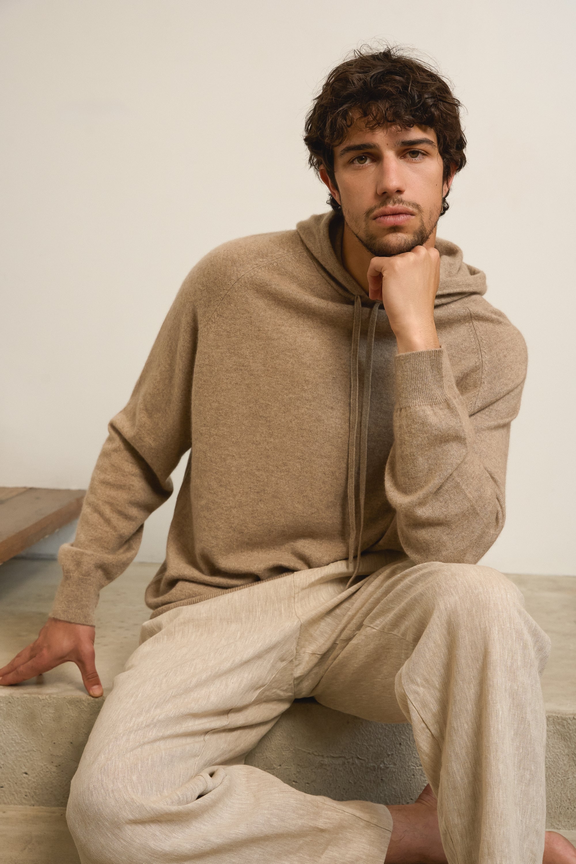 Palessio men's cashmere jumper - natural brown - Mahogany