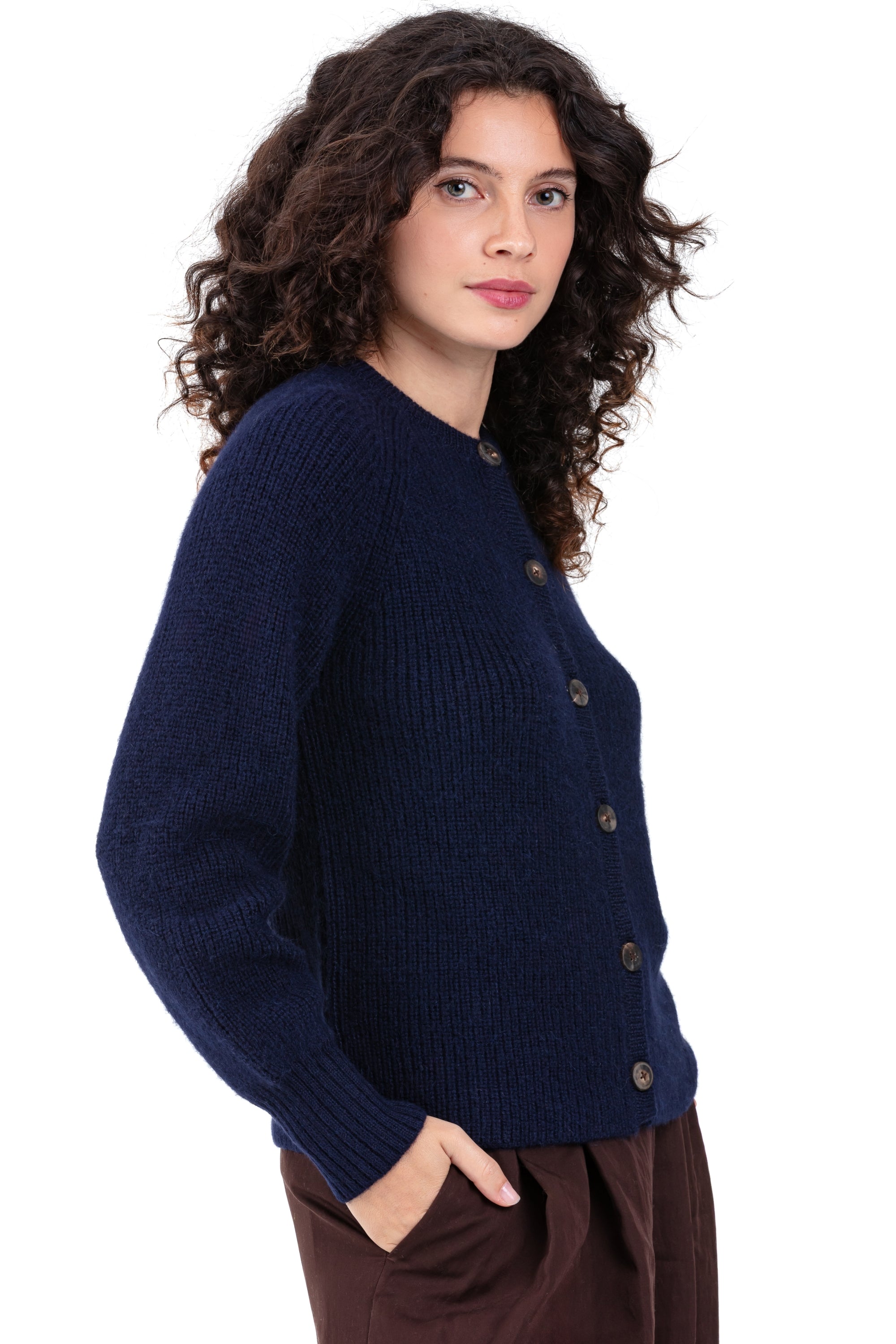 Pampelune in baby alpaca women's - navy blue - Mahogany