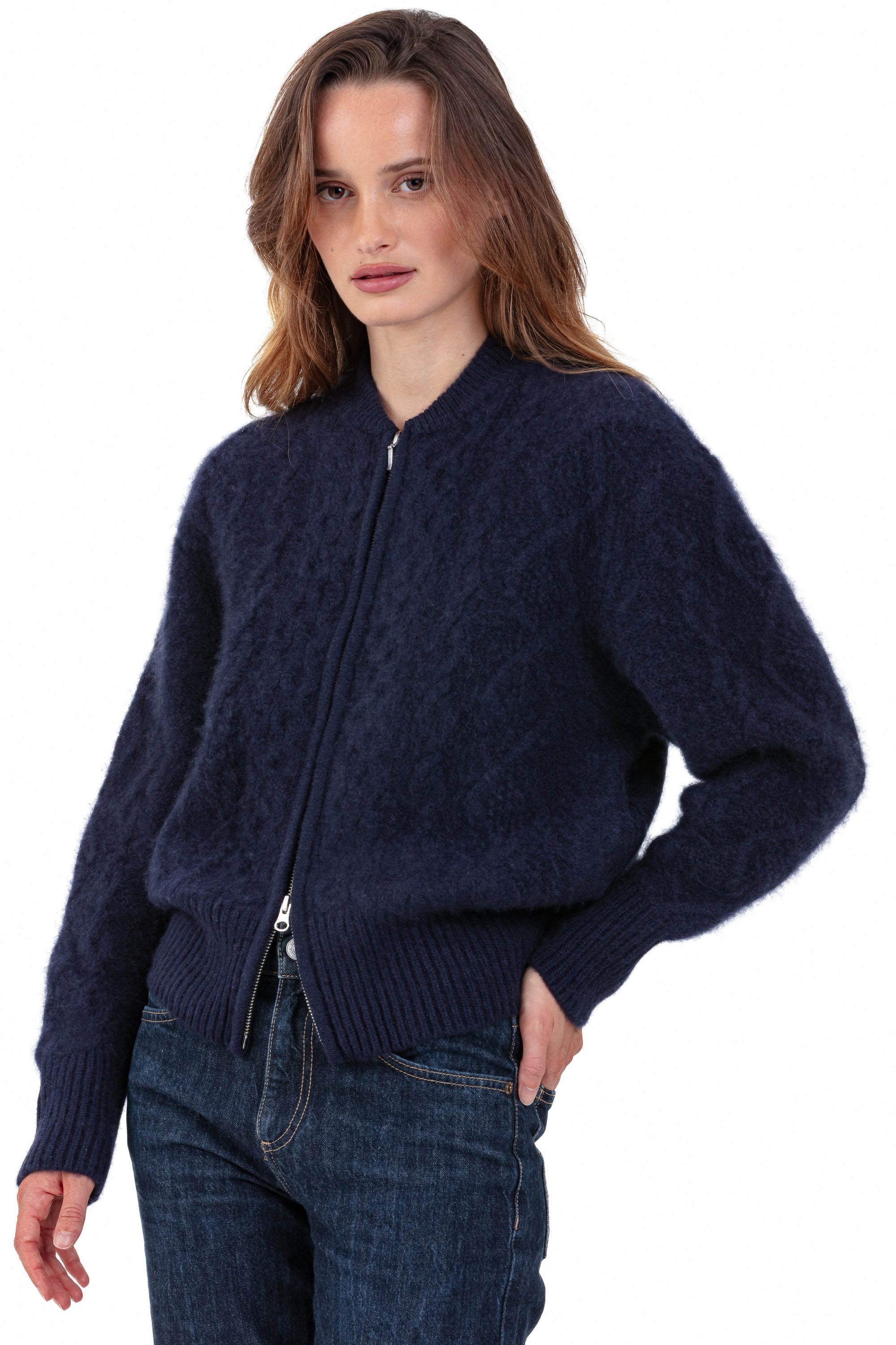 Paradis cocoon cashmere women's jumper - navy - Mahogany