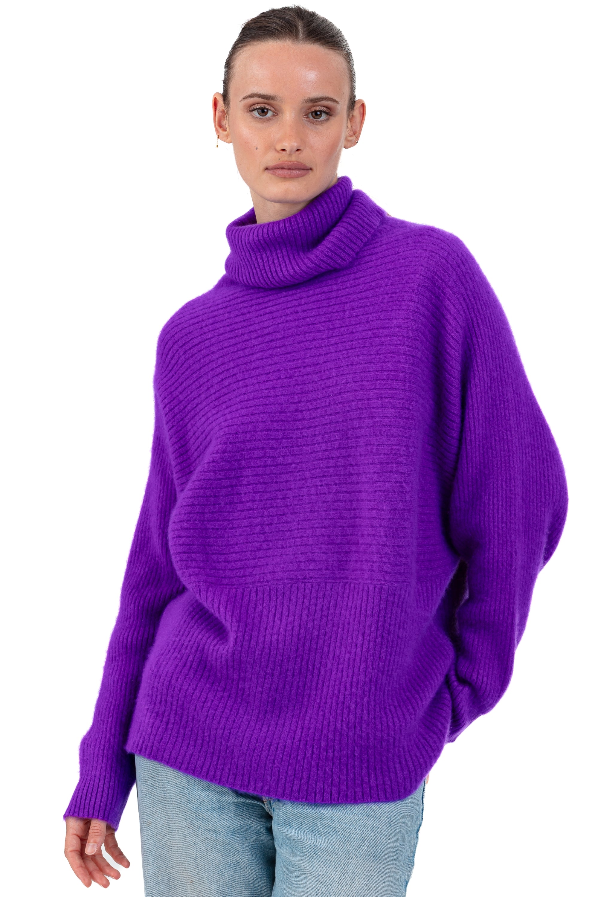 Parvati cocoon cashmere women's jumper - violet - Mahogany