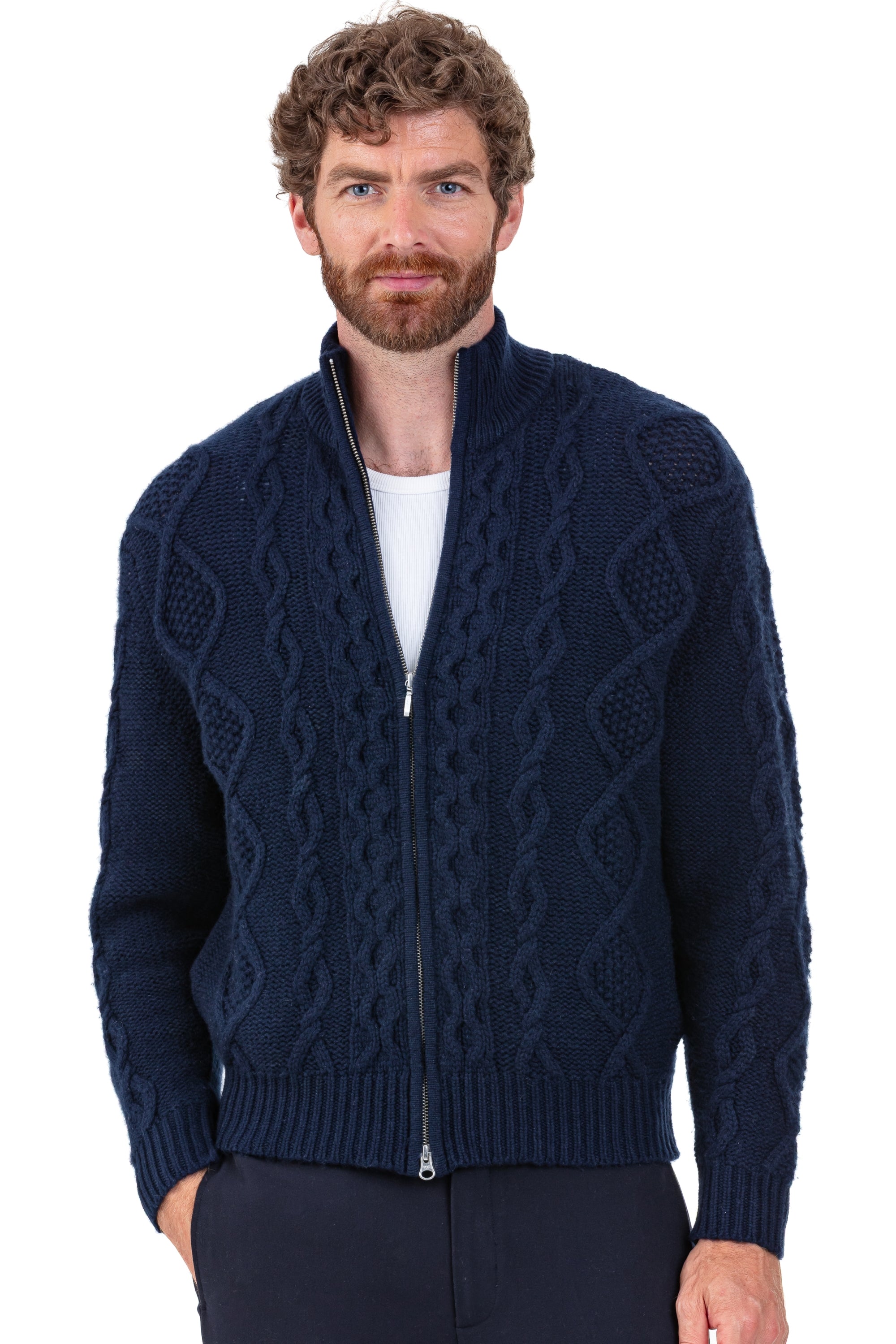 Patmos men's cashmere jumper - dark navy - Mahogany