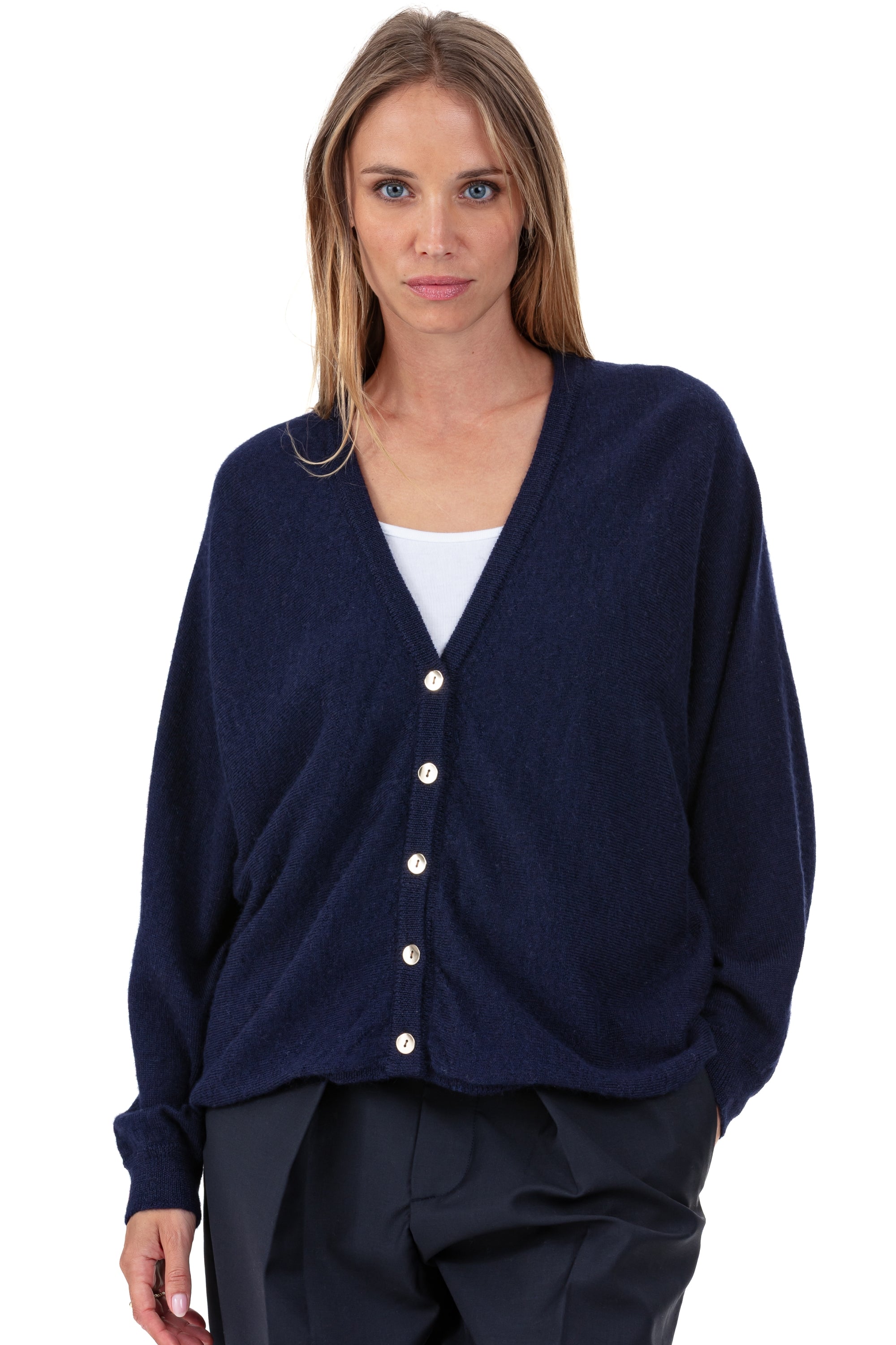 Patrizia in baby alpaca for women - navy blue - Mahogany