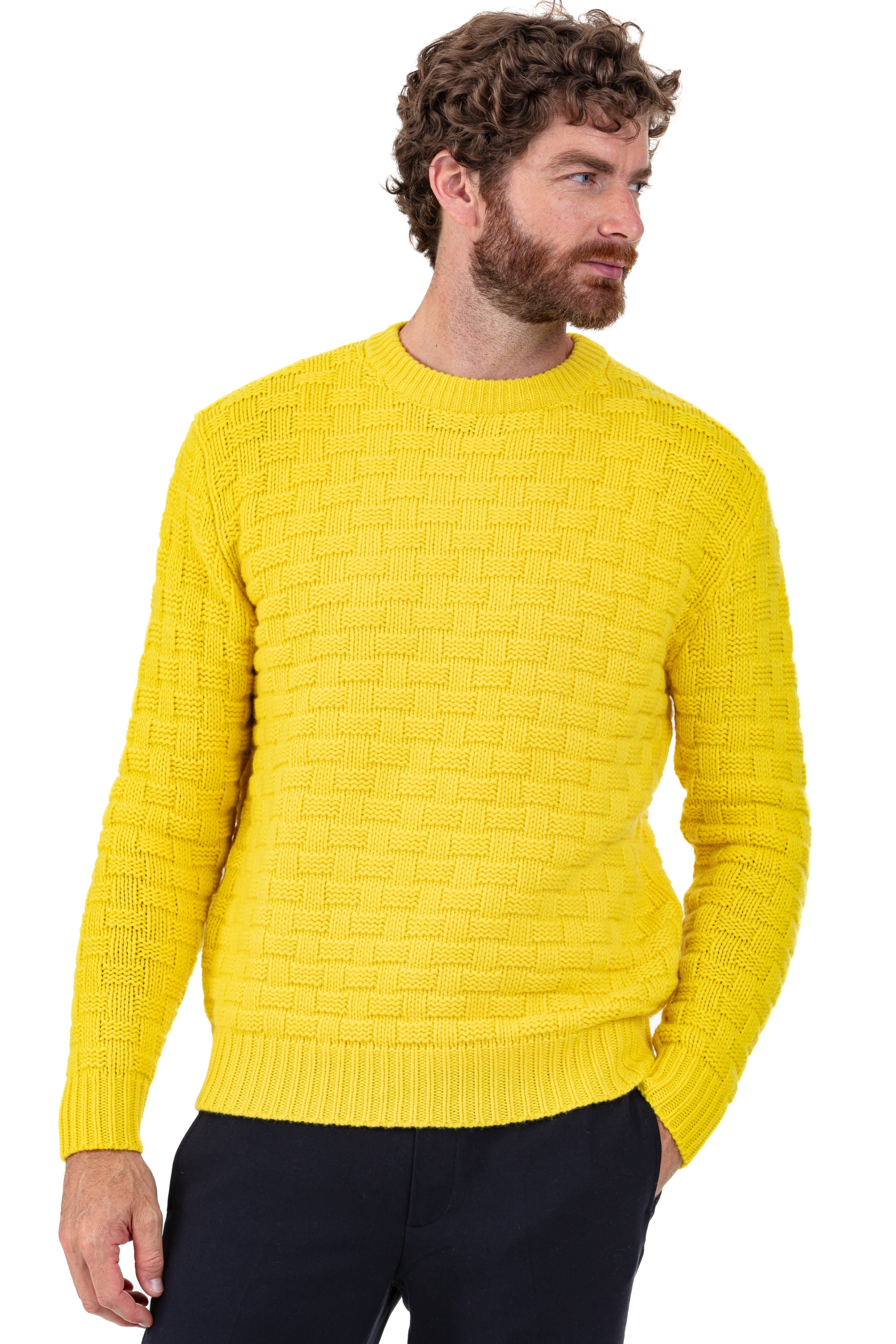 Pedro en cachemire homme - Vue 1 - jaune citric - Mahogany