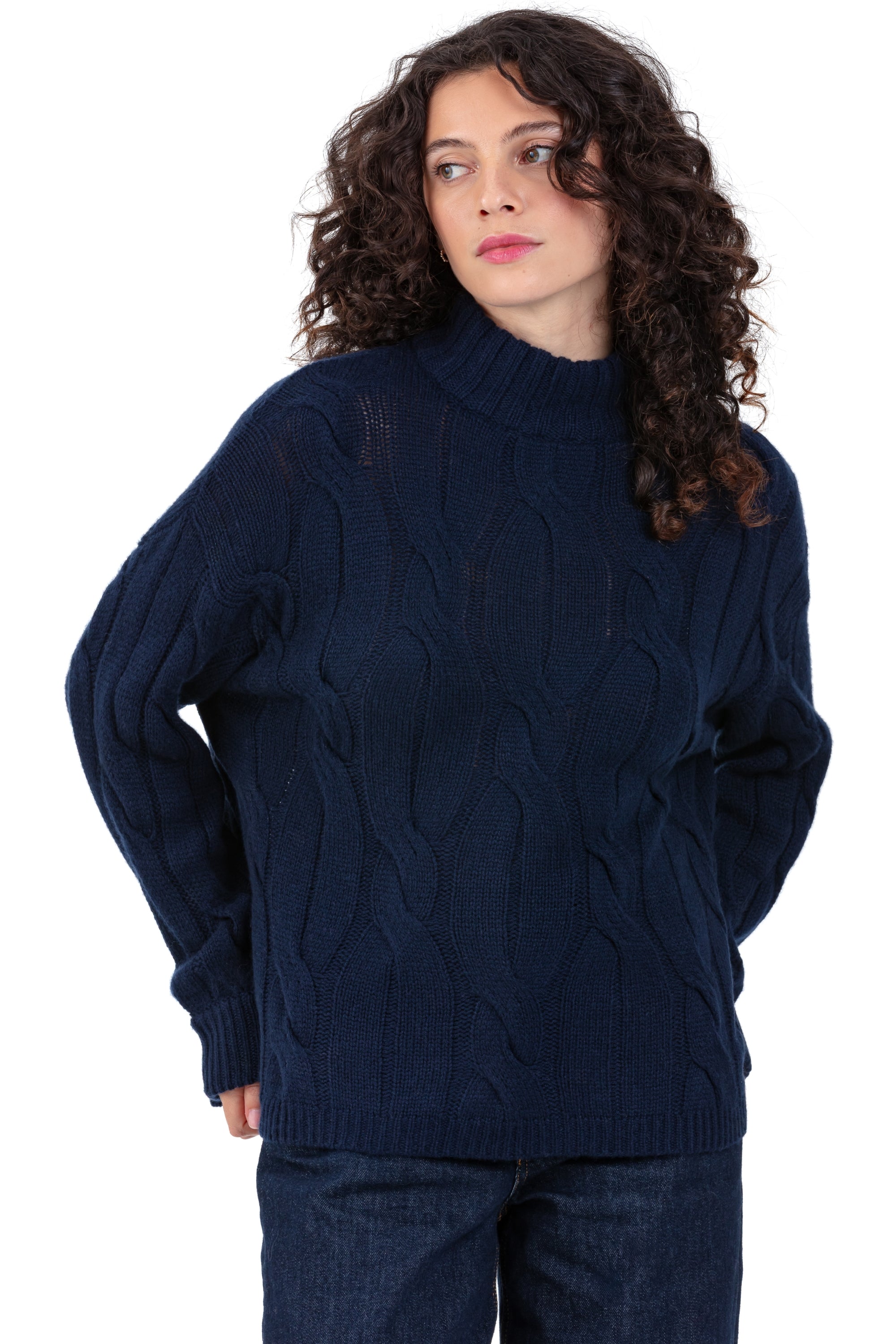 Penny cashmere women's jumper - dark navy - Mahogany