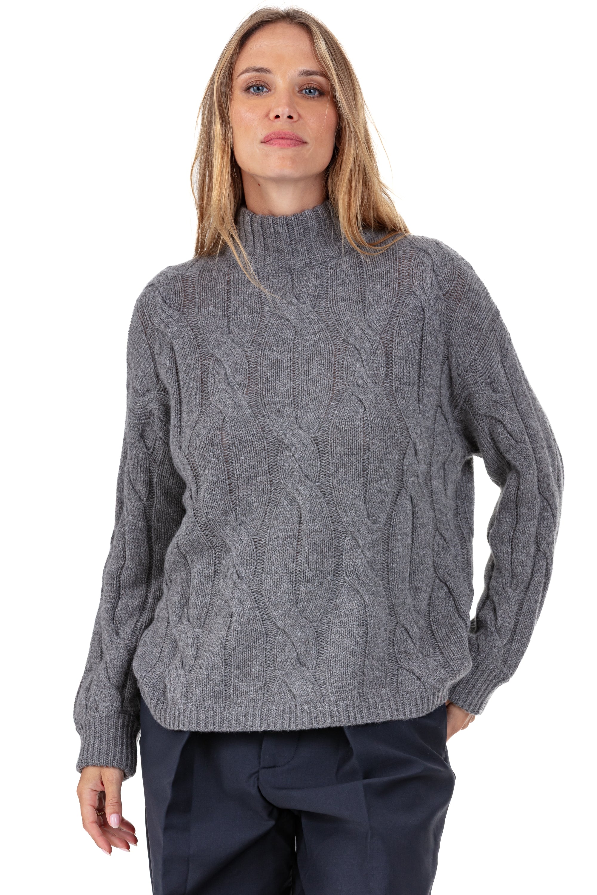 Penny cashmere women's jumper - marmot marl - Mahogany