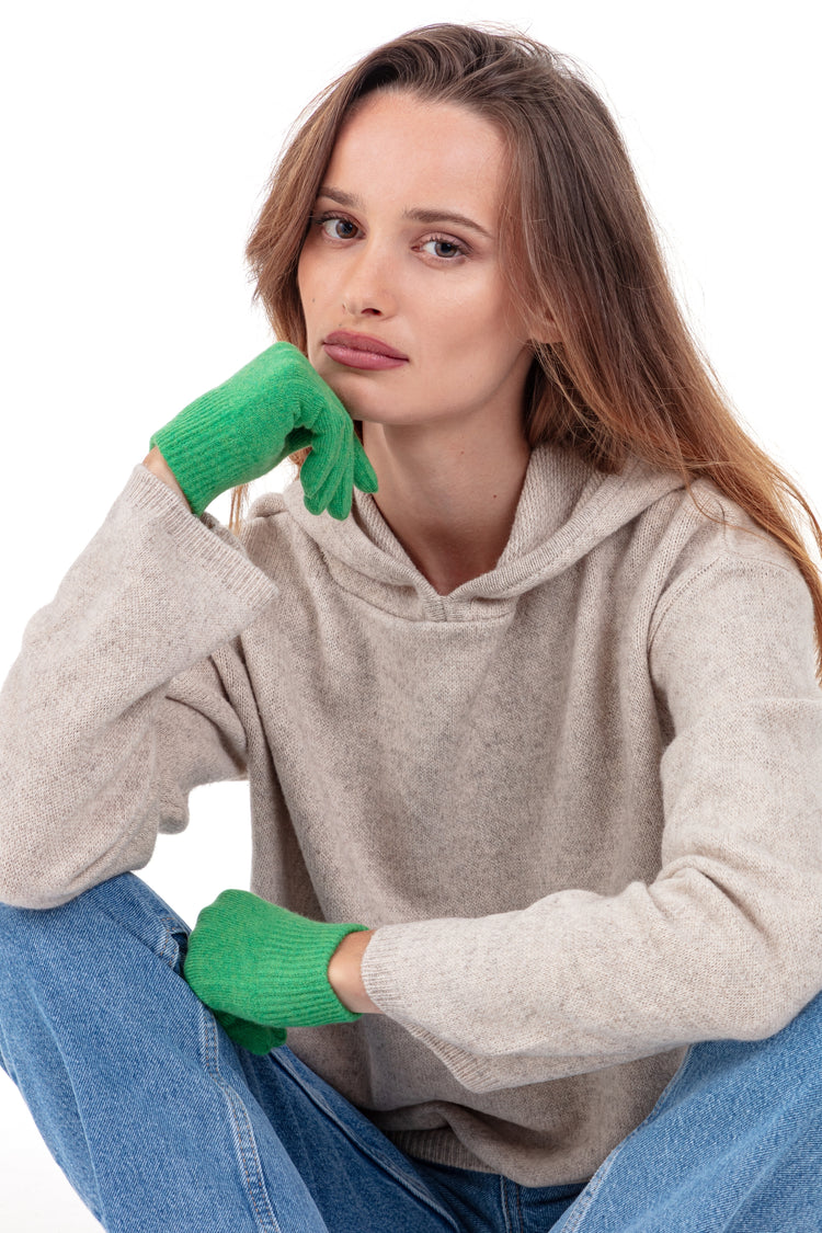 Cashmere & elastane gloves, 88% Cashmere / 12% Elastane, women, fitted cut, regular / 2 and 4 ply, standard knit, Mahogany