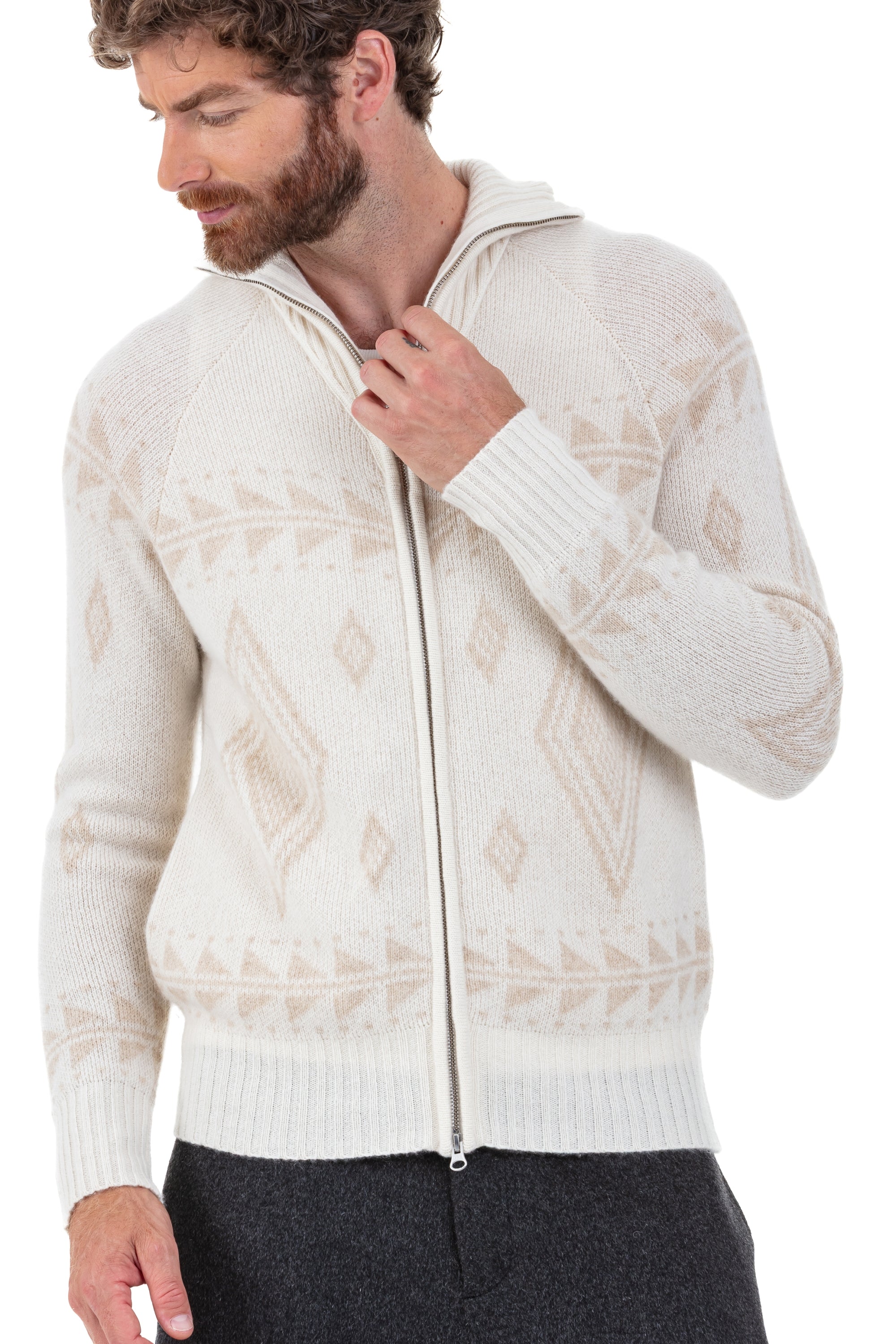 Phoenix en cachemire homme - Vue 1 - natural écru / natural winter dawn - Mahogany